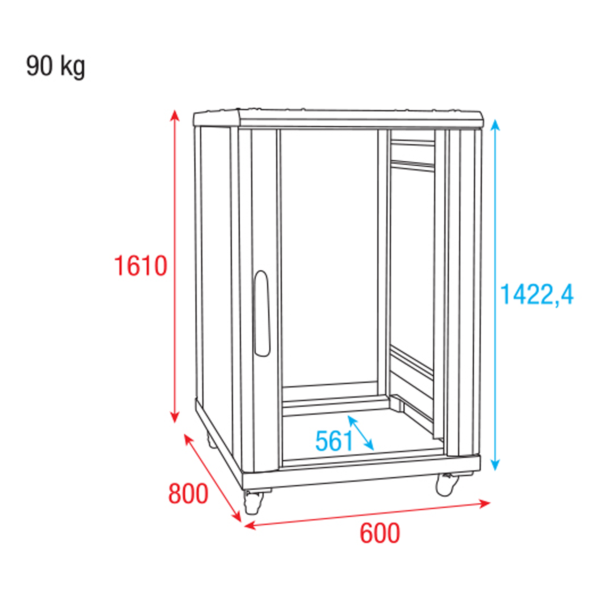 SHOWGEAR RCA-FSG-32 32U Network Cabinet with glass door 32 U Armadio di rete con porta in vetro