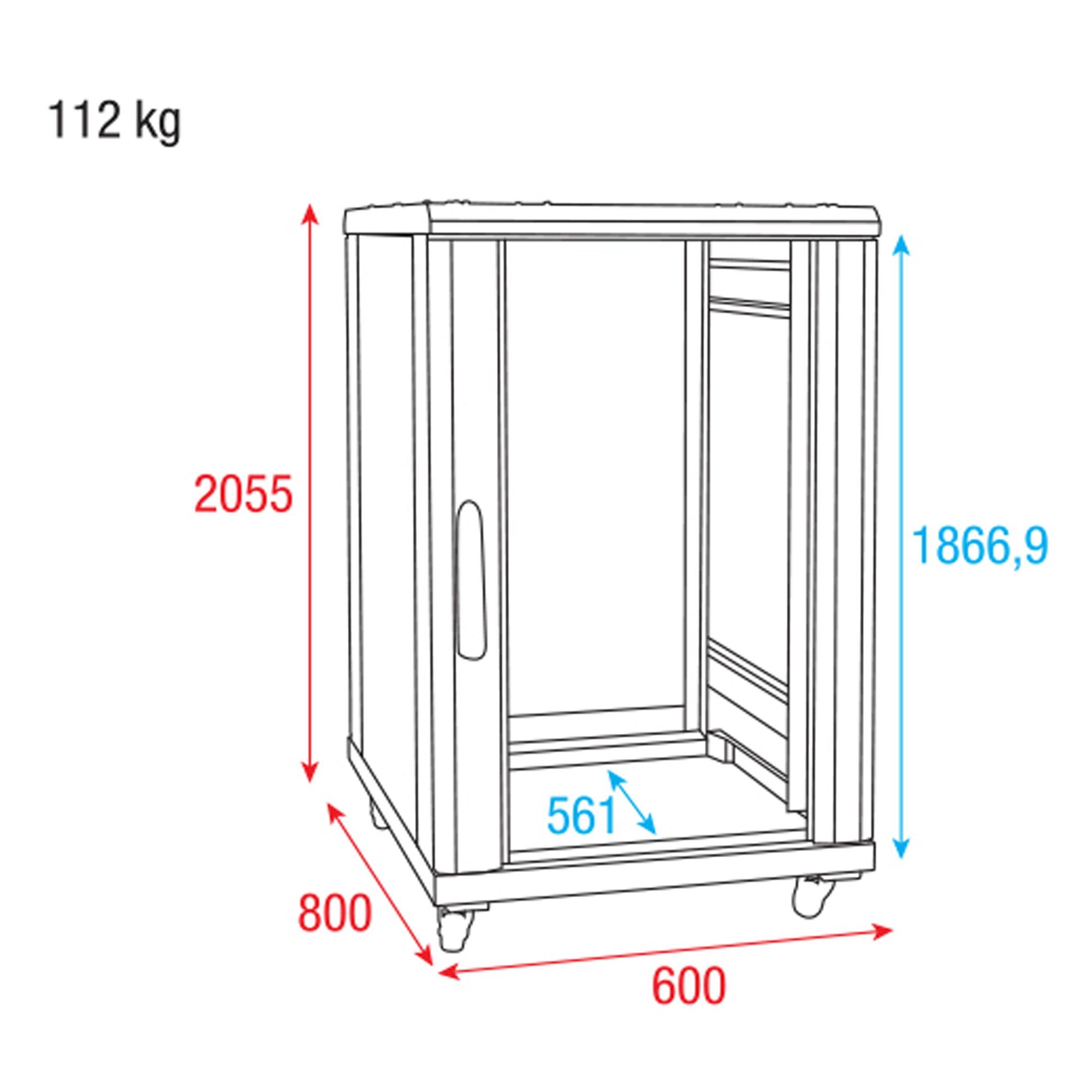 SHOWGEAR RCA-FSG-42 42U Network Cabinet with glass door 42 U Armadio di rete con porta in vetro