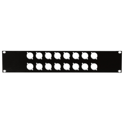 SHOWGEAR 19 Inch Connector Panel 2U - for 16 XLR Connectors (D-Size) 2U, per connettore XLR a 16 poli (dimensione D)
