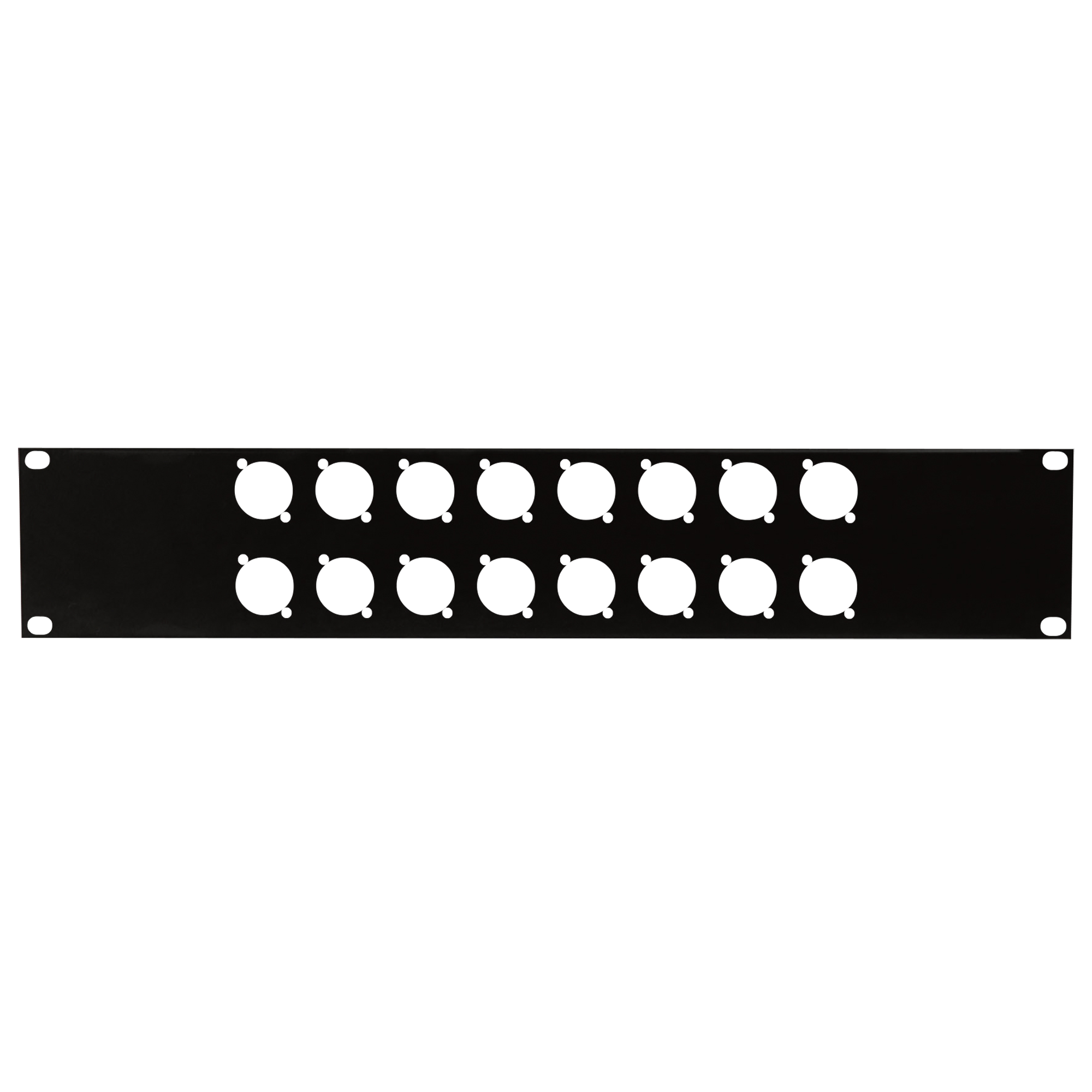SHOWGEAR 19 Inch Connector Panel 2U - for 16 XLR Connectors (D-Size) 2U, per connettore XLR a 16 poli (dimensione D)