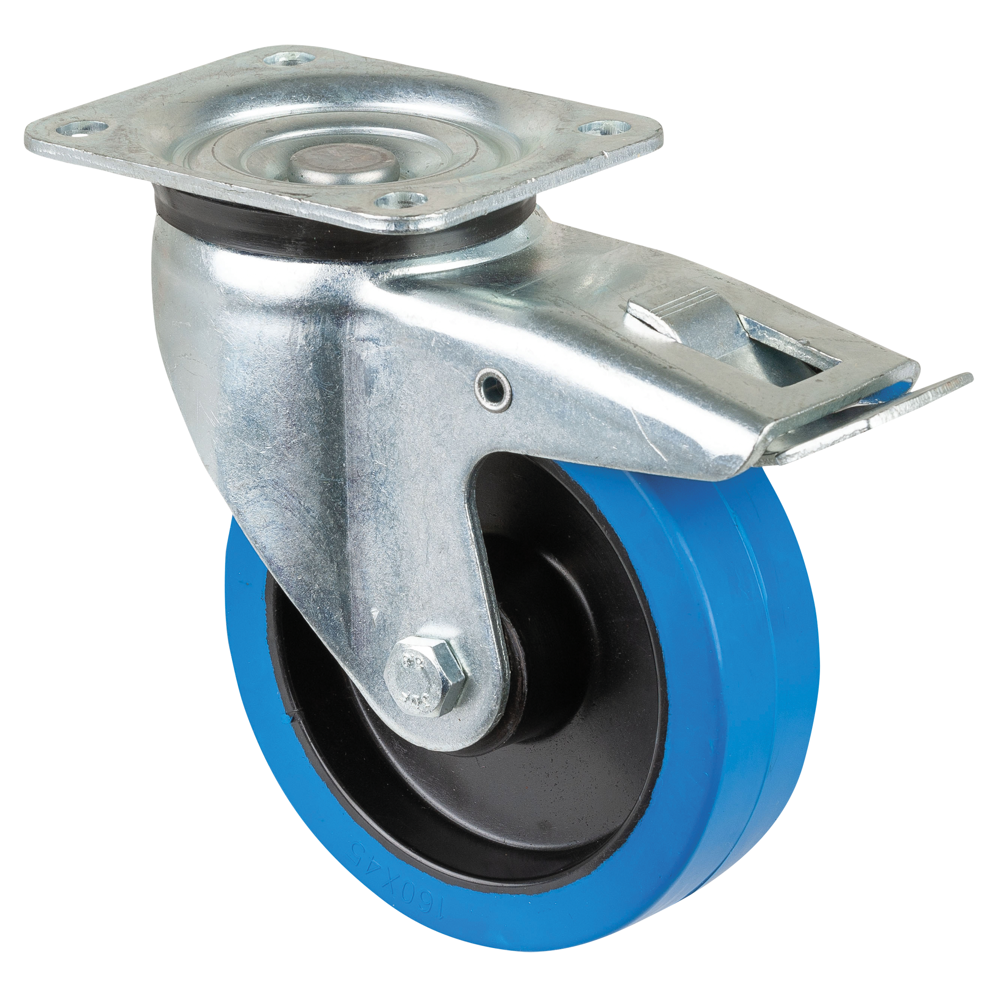SHOWGEAR Swivel Blue wheel 160 mm - with brake 160 mm - con freno
