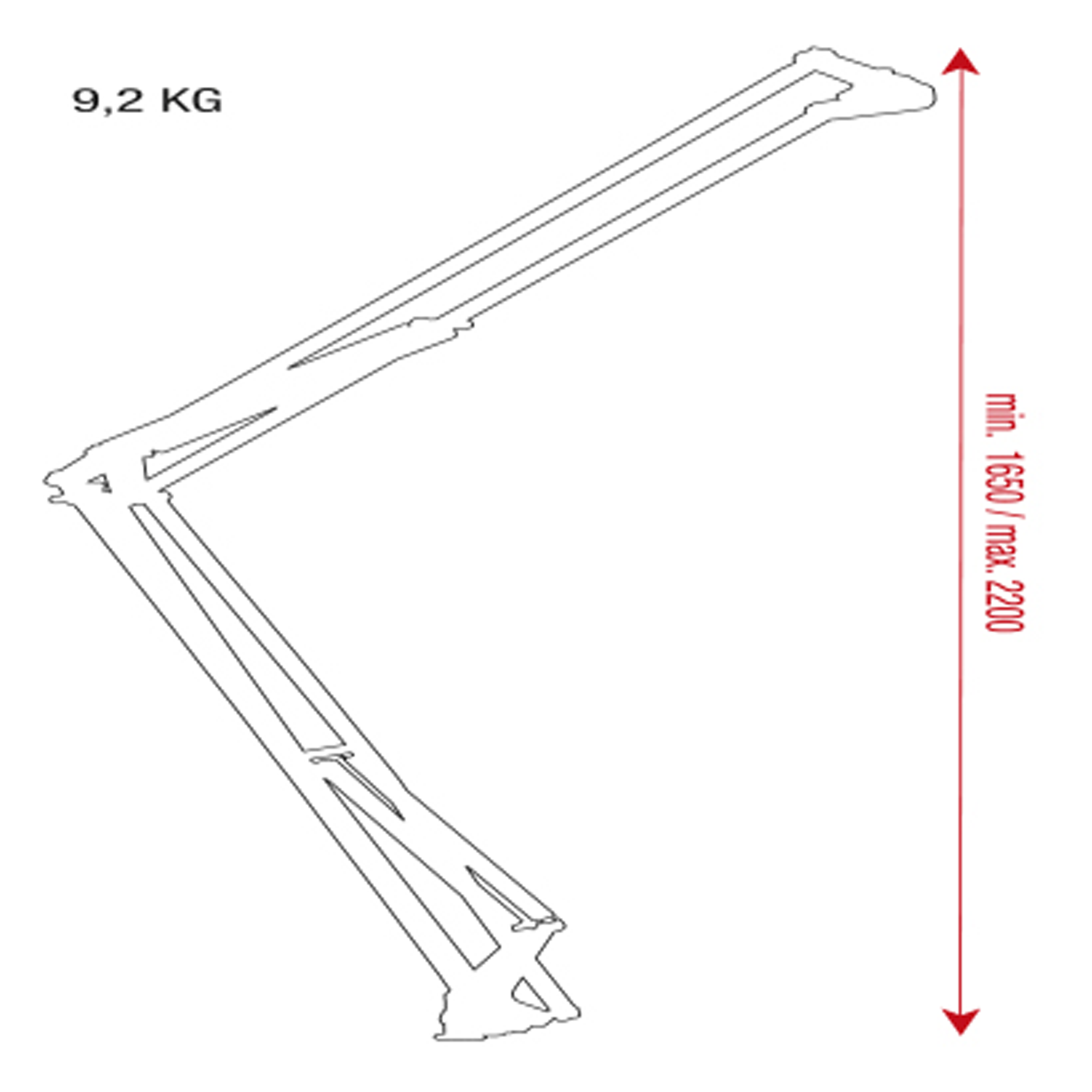 SHOWGEAR Broadcast Stand 1650-2200mm