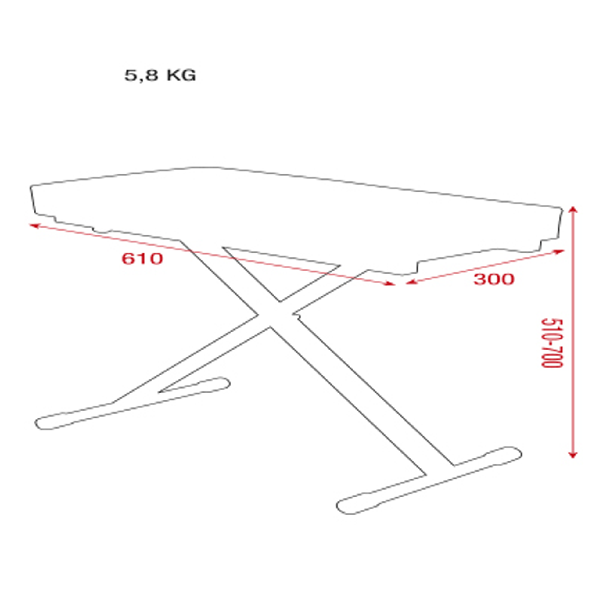 SHOWGEAR Keyboard Bench Pro Acciaio 510-700 mm