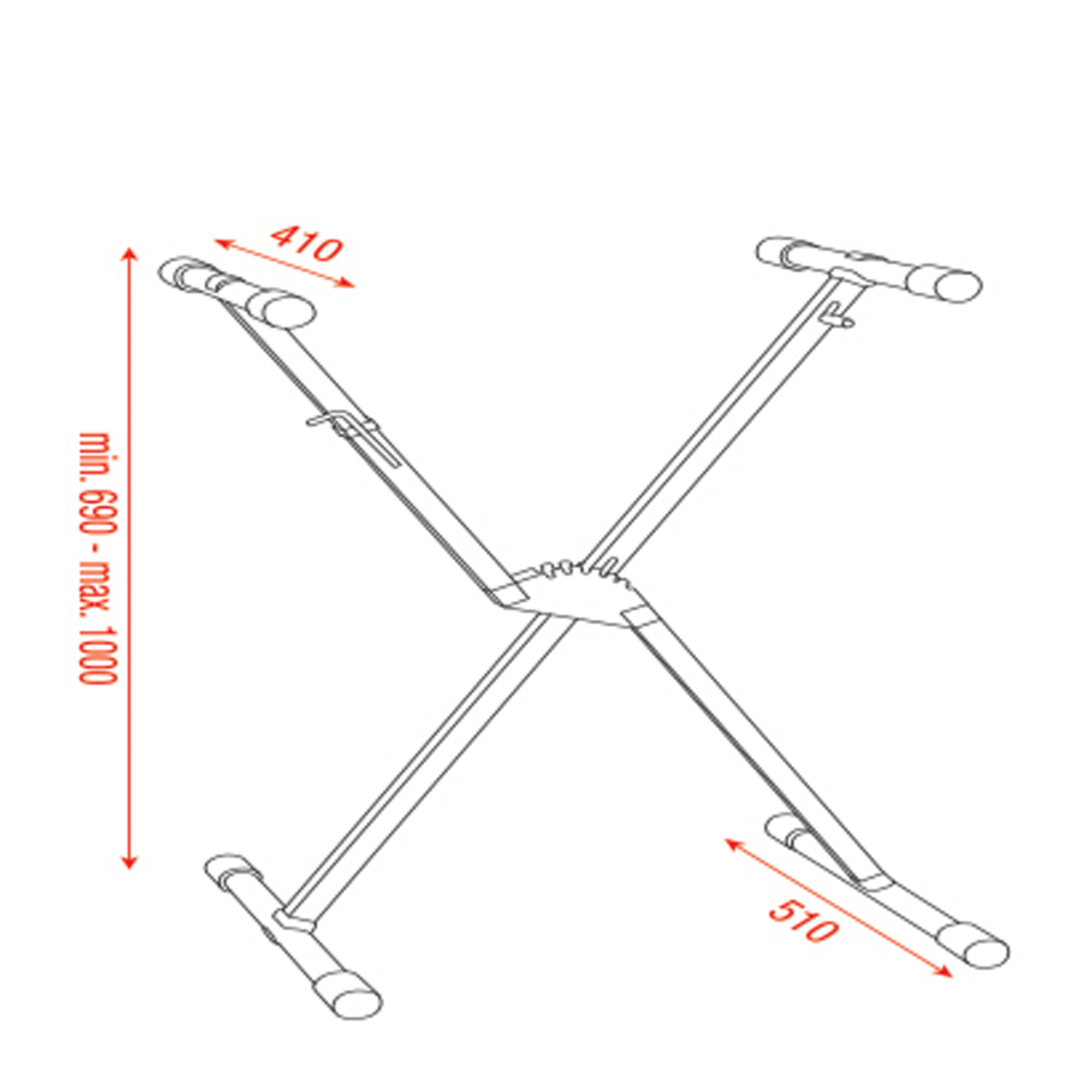 SHOWGEAR Keyboard Stand telaio singolo - Carico massimo 25 kg