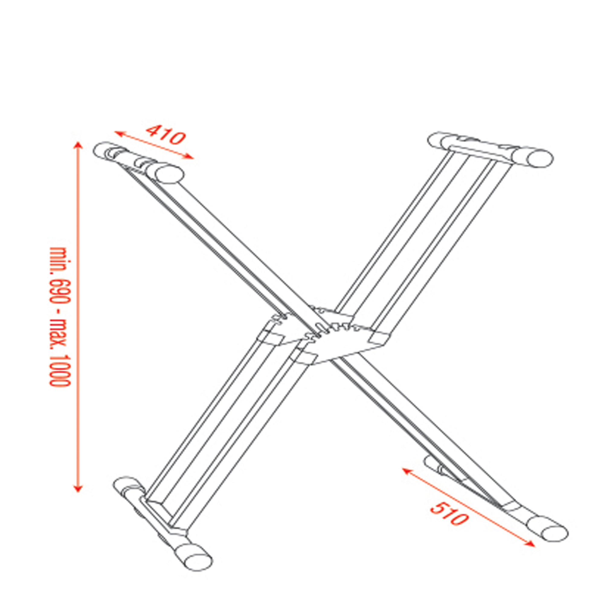 SHOWGEAR Keyboard Stand telaio doppio - Carico massimo 35 kg
