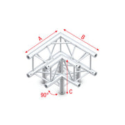 MILOS Deco-22 Quatro Truss - Corner QLM30 - 90° corner - 3-way