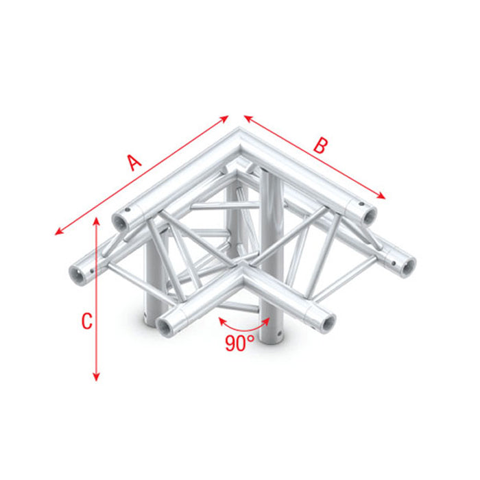 MILOS Deco-22 Triangle truss - down left - apex up ALM32 - 90° corner