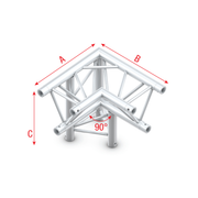 MILOS Deco-22 Triangle truss - down left - apex down ALM34 - 90° corner
