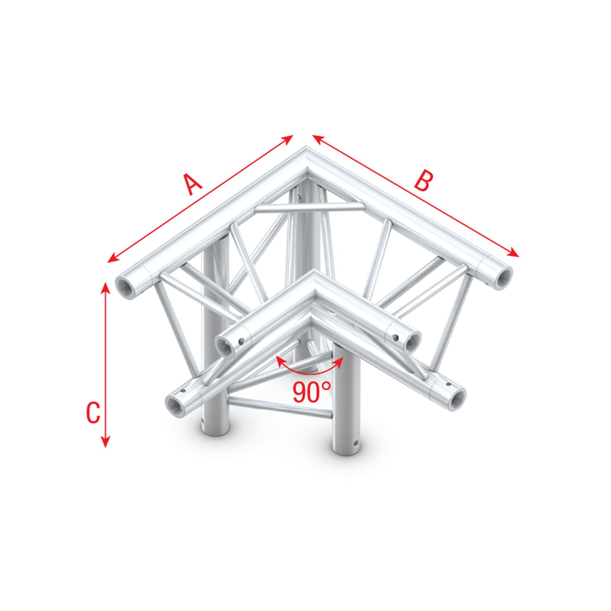 MILOS Deco-22 Triangle truss - down left - apex down ALM34 - 90° corner