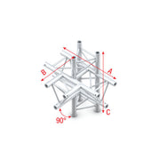 MILOS Deco-22 Triangle truss - T-Cross + up/down 5-way ATM51 - 90° corner