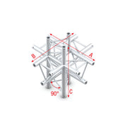 MILOS Deco-22 Triangle truss - Cross up/down 6-way ACM61 - 90° corner