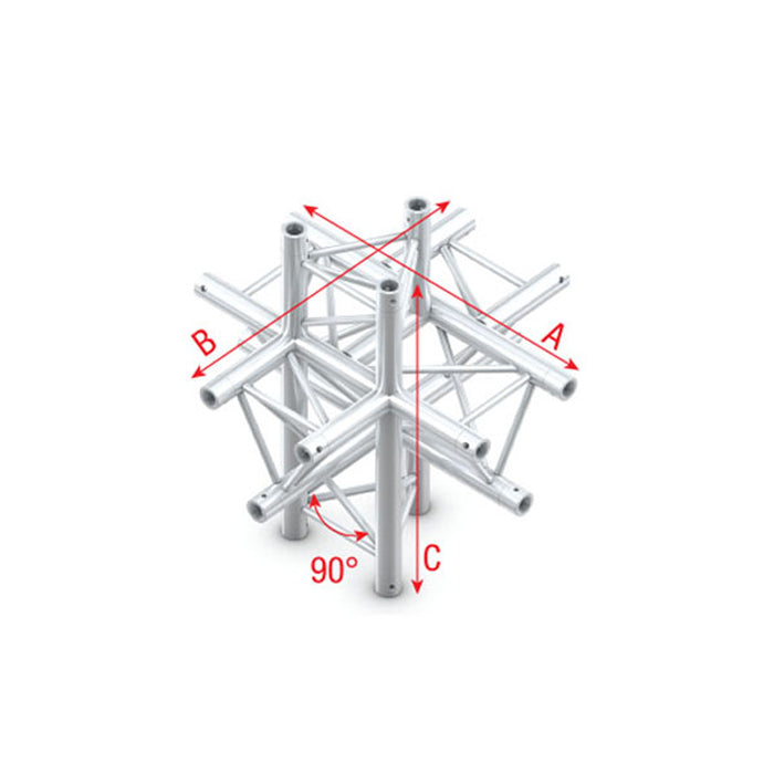 MILOS Deco-22 Triangle truss - Cross up/down 6-way ACM61 - 90° corner
