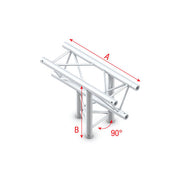 MILOS Deco-22 Triangle truss - T-Cross up/down 3-way ATM37 - 90° corner