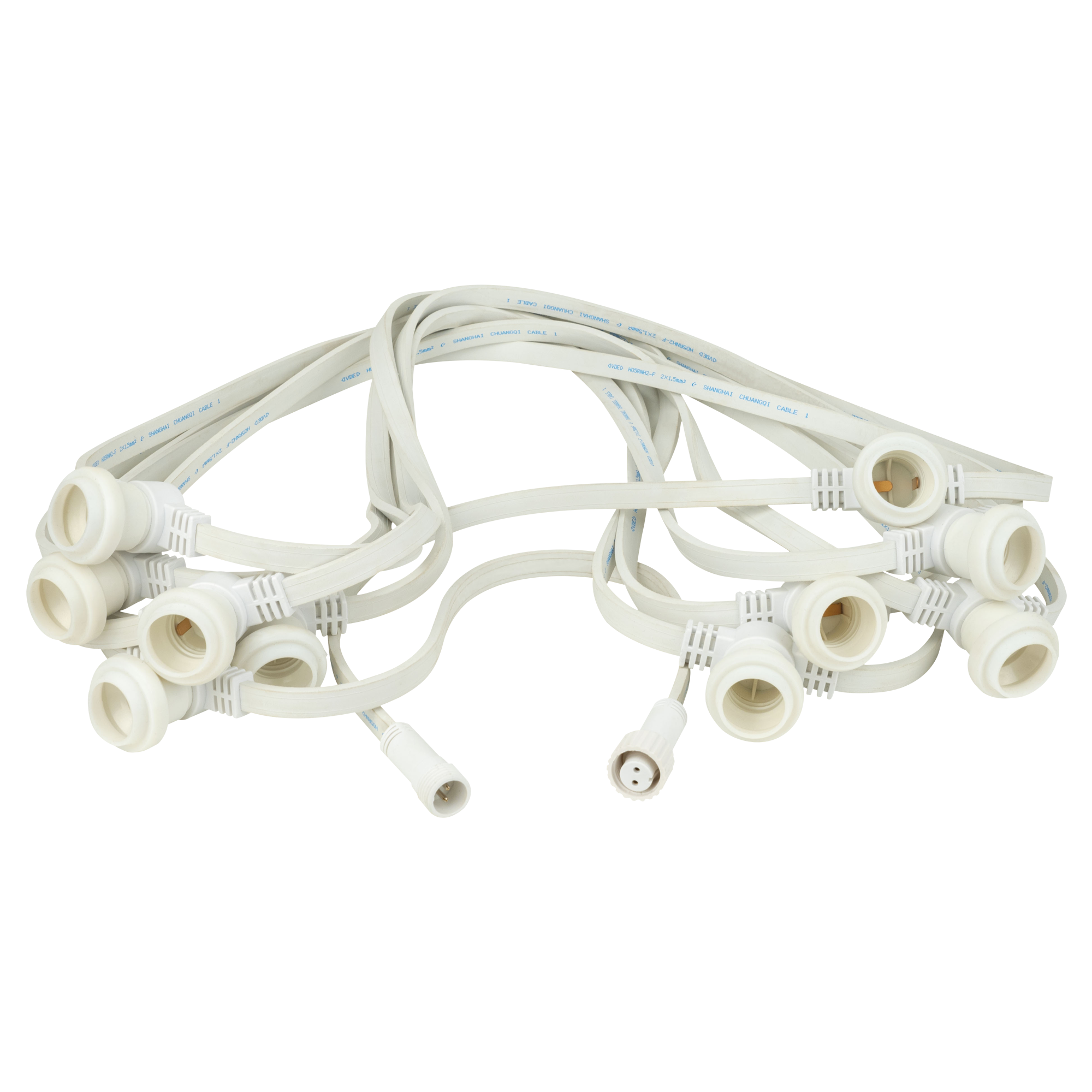 SHOWGEAR Festoon Light E27 White, 20.000mm 100 cm di distanza - bianco - 20 m