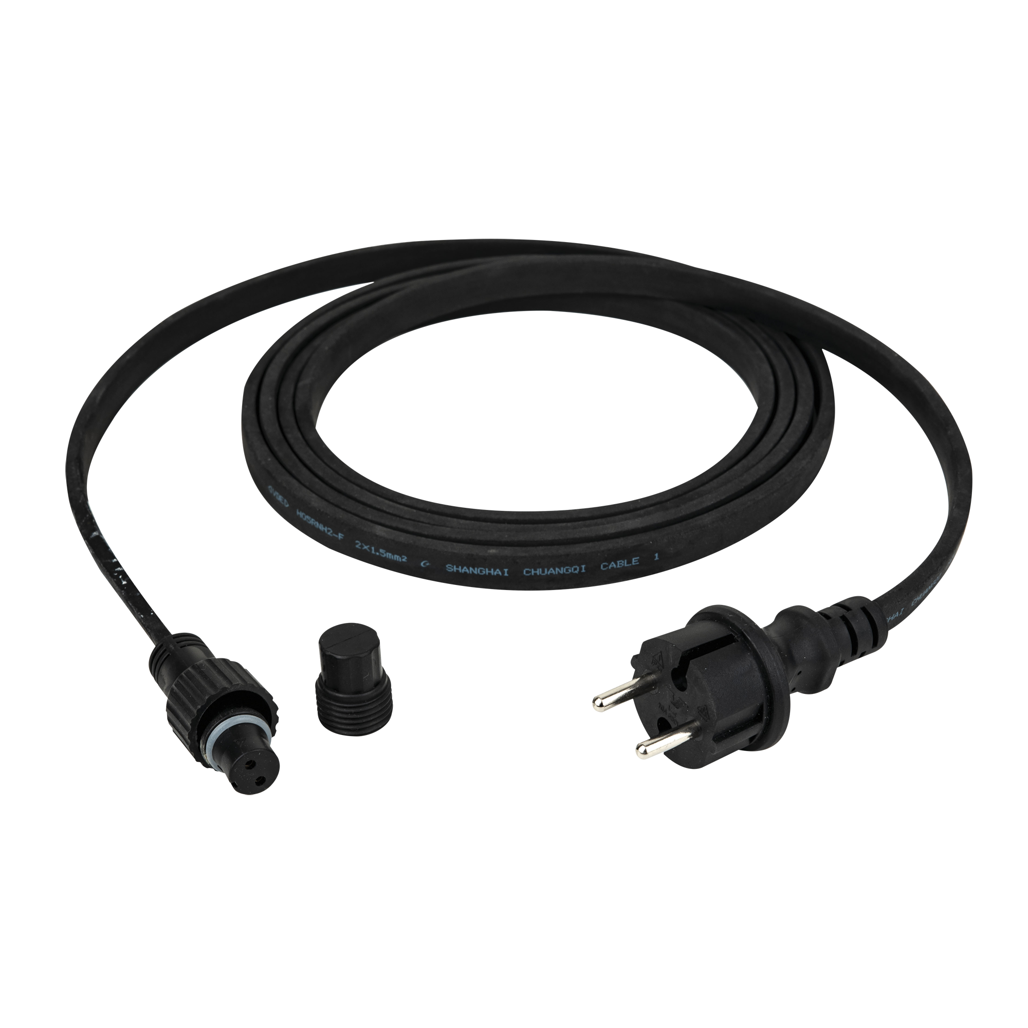 SHOWGEAR Power Cable for Festoon Light E27 Black Nero - 3 m