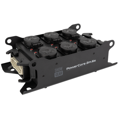 SHOWGEAR PowerCore 2m.6s Breakout da ingresso/uscita Multipin H16 a 6x Schuko