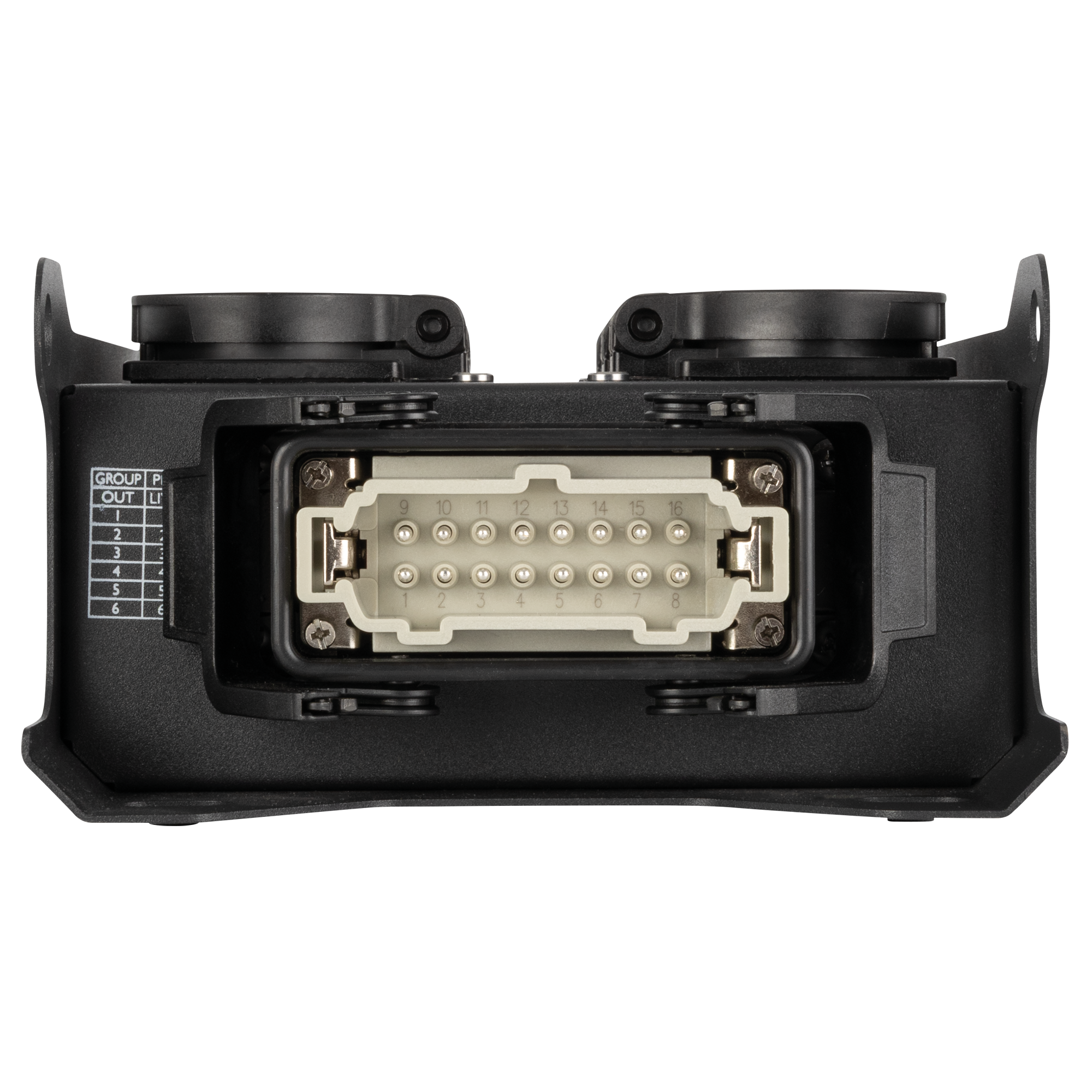 SHOWGEAR PowerCore 2m.6s Breakout da ingresso/uscita Multipin H16 a 6x Schuko