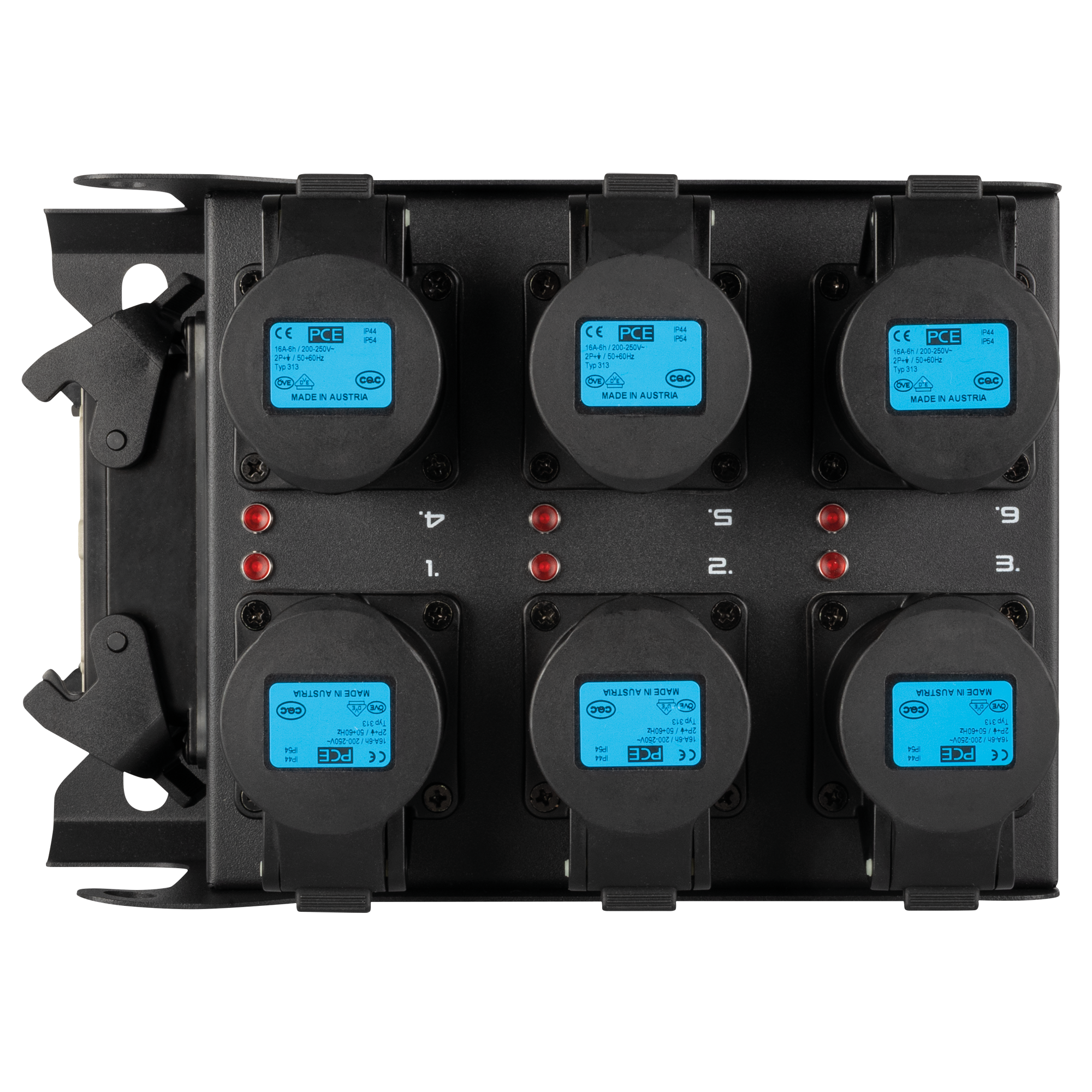 SHOWGEAR PowerCore 1m.6c Breakout da ingresso Multipin H16 a 6x CEE 16A (1P+N+PE)