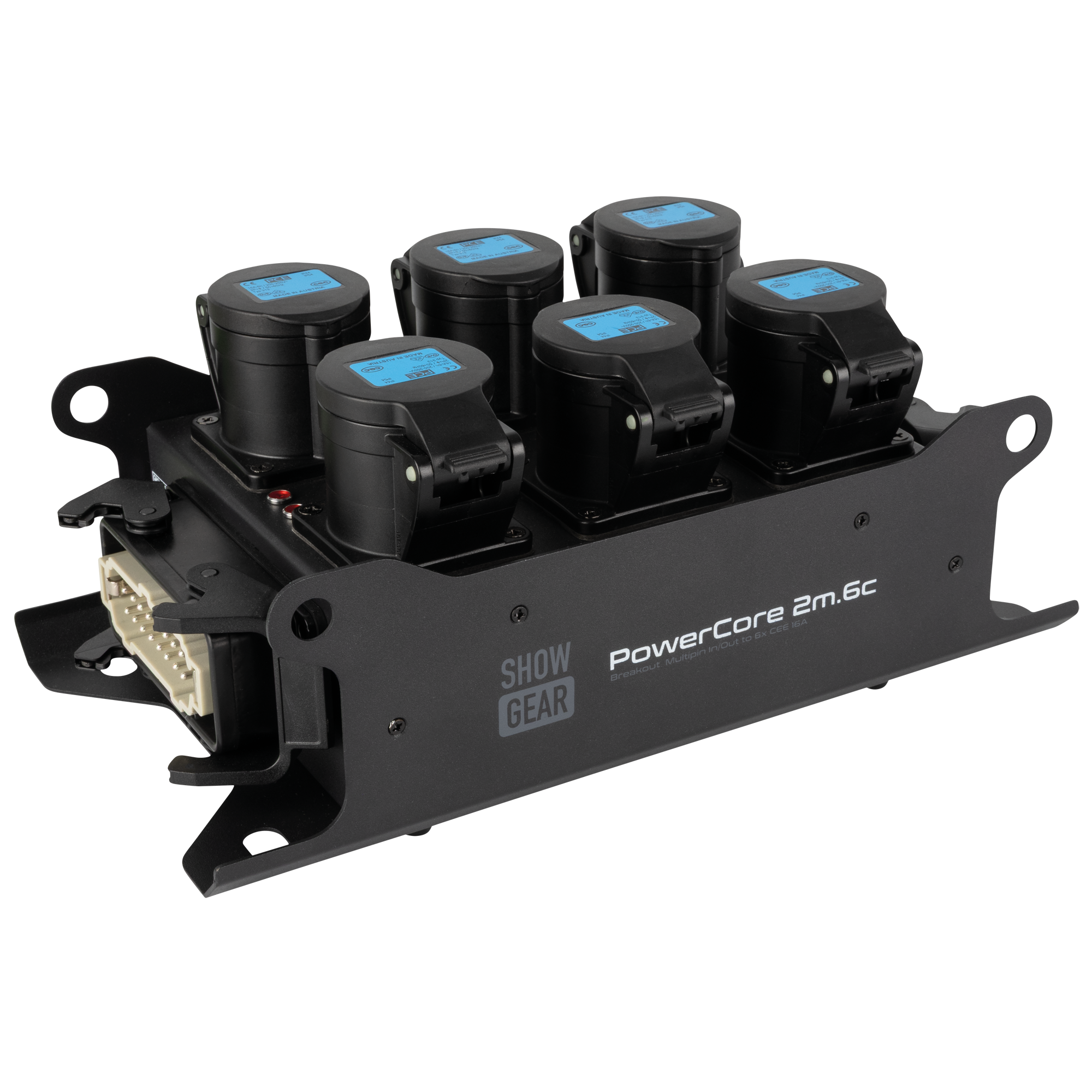 SHOWGEAR PowerCore 2m.6c Breakout da ingresso/uscita Multipin H16 a 6x CEE 16A (1P+N+PE)