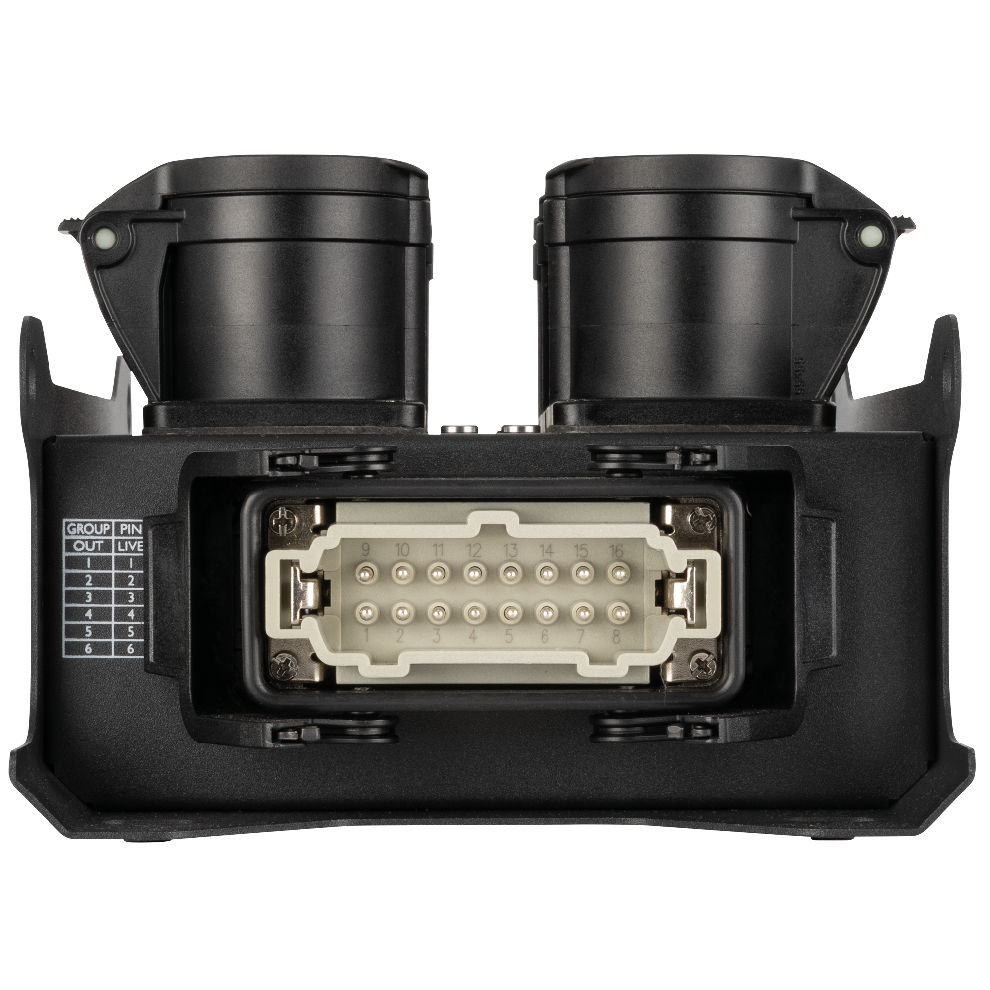 SHOWGEAR PowerCore 2m.6c Breakout da ingresso/uscita Multipin H16 a 6x CEE 16A (1P+N+PE)
