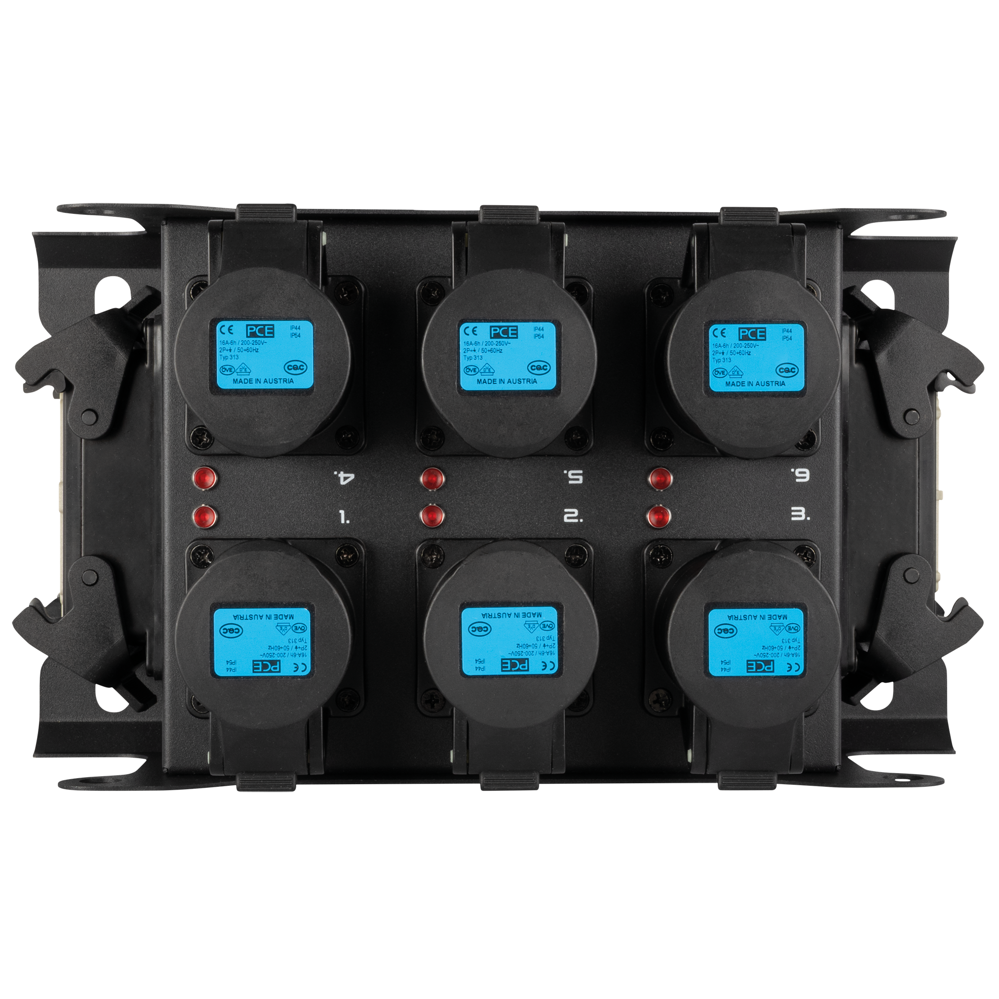 SHOWGEAR PowerCore 2m.6c Breakout da ingresso/uscita Multipin H16 a 6x CEE 16A (1P+N+PE)