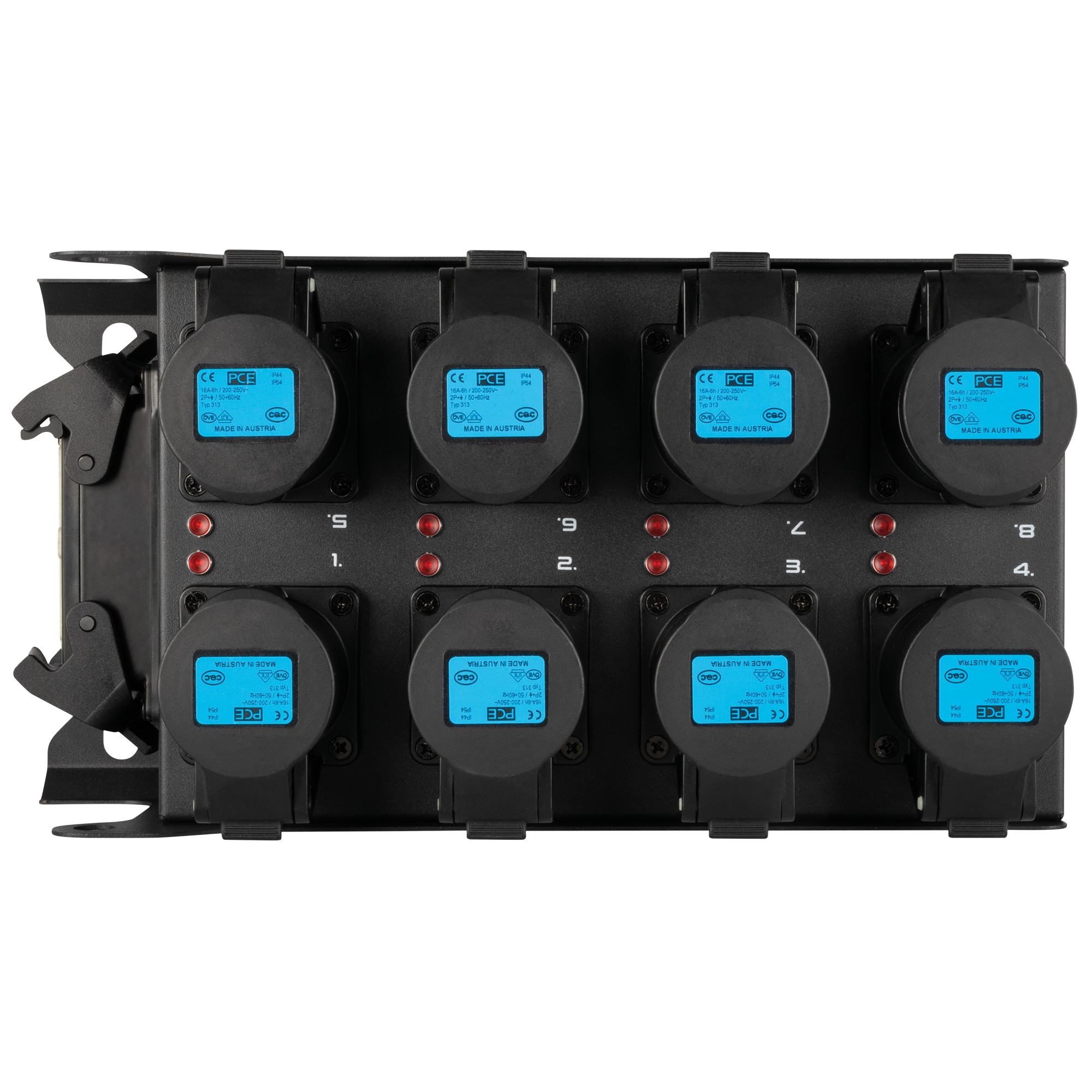 SHOWGEAR PowerCore 1m.8c Breakout da ingresso Multipin H16 a 8x CEE 16A (1P+N+PE)