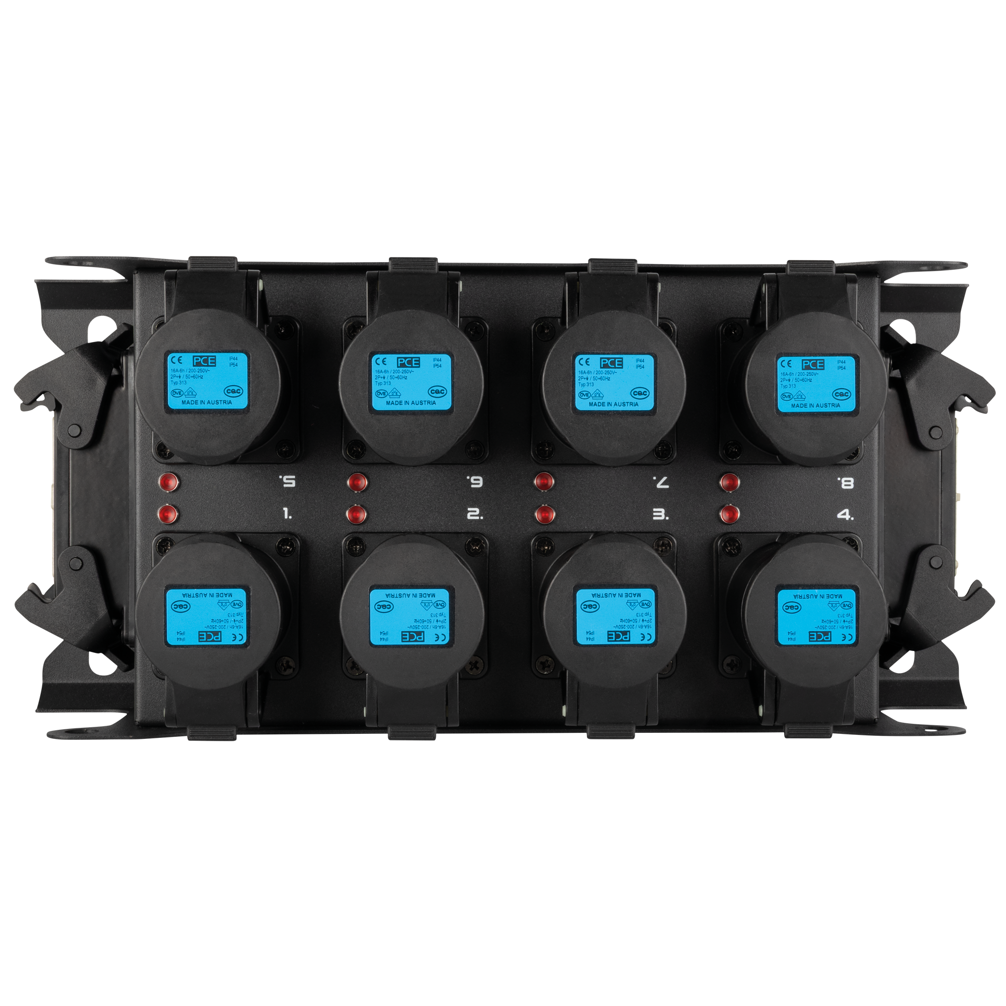 SHOWGEAR PowerCore 2m.8c Breakout da ingresso/uscita Multipin H16 a 8x CEE 16A (1P+N+PE)