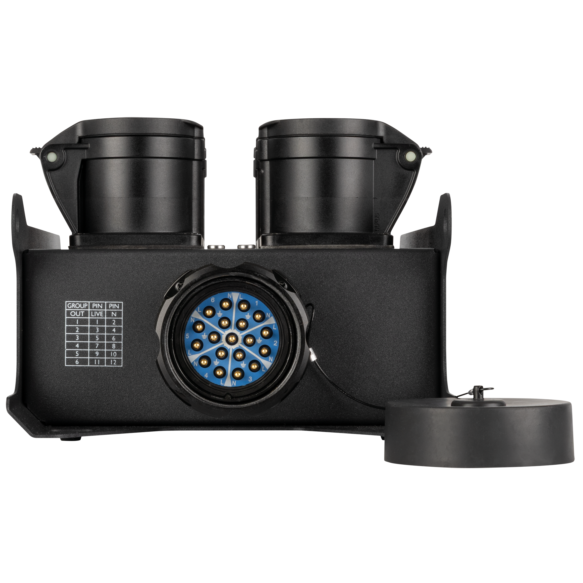 SHOWGEAR PowerCore 1s.6c Breakout da ingresso Multipin S19 a 6x CEE 16A (1P+N+PE)