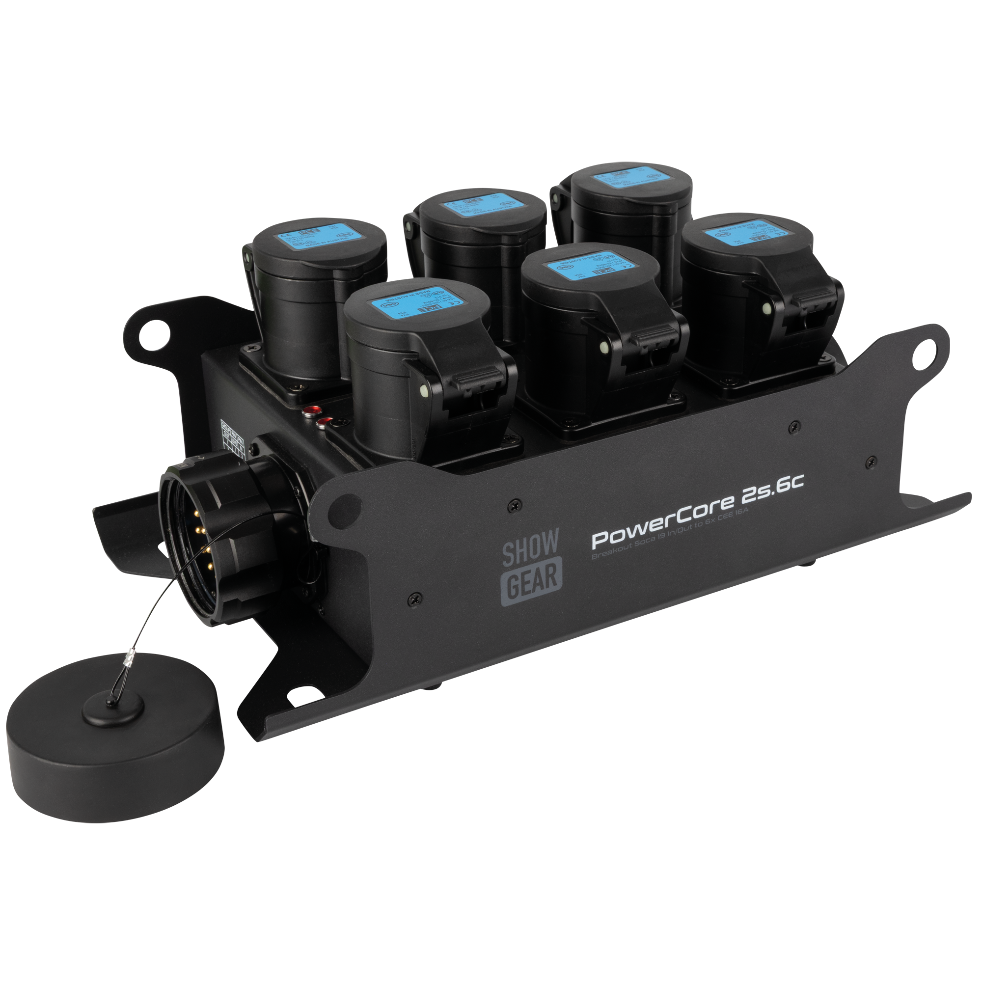 SHOWGEAR PowerCore 2s.6c Breakout da ingresso/uscita Multipin S19 a 6x CEE 16A (1P+N+PE)