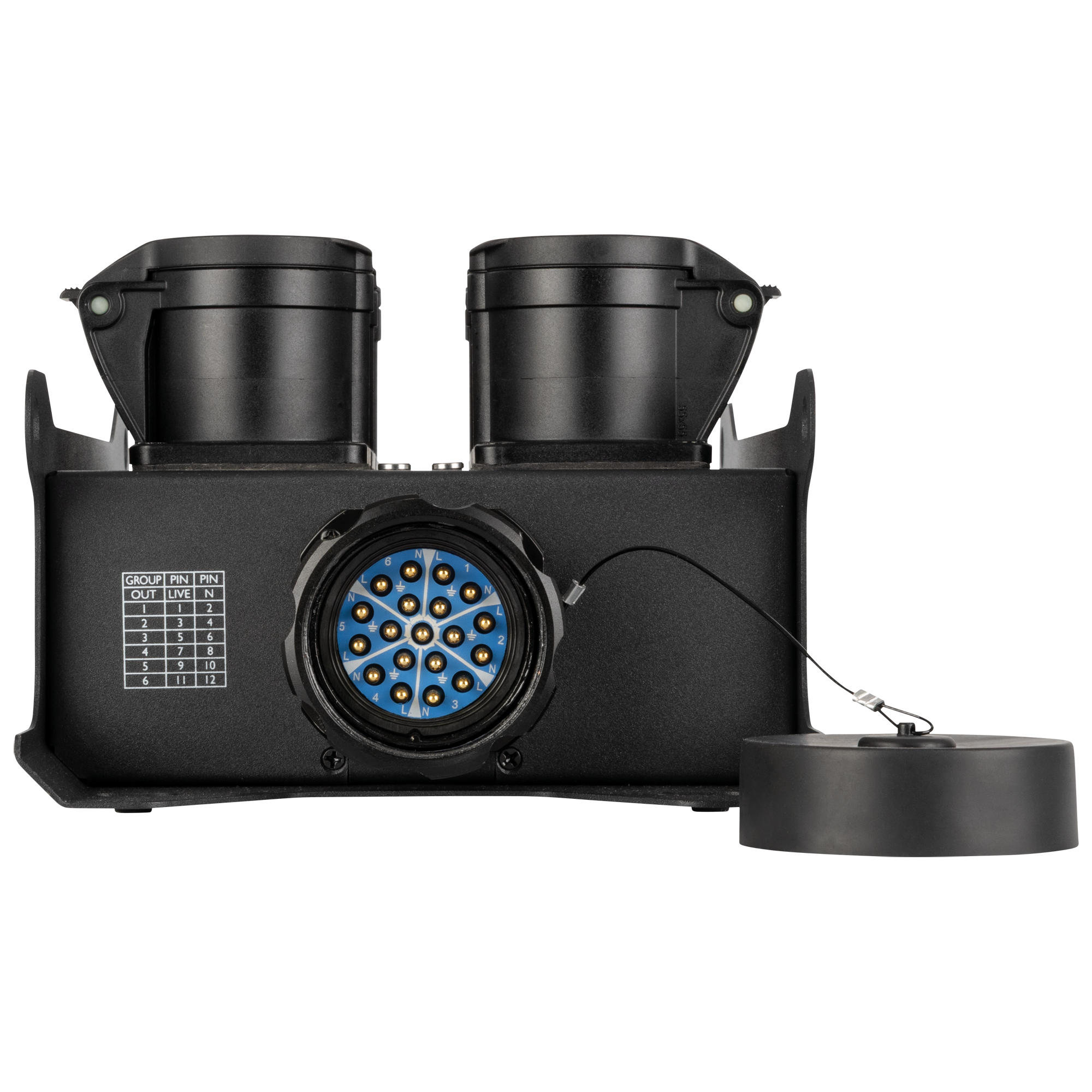 SHOWGEAR PowerCore 2s.6c Breakout da ingresso/uscita Multipin S19 a 6x CEE 16A (1P+N+PE)