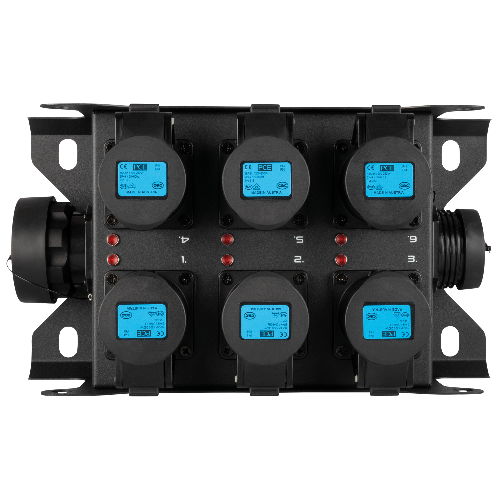 SHOWGEAR PowerCore 2s.6c Breakout da ingresso/uscita Multipin S19 a 6x CEE 16A (1P+N+PE)