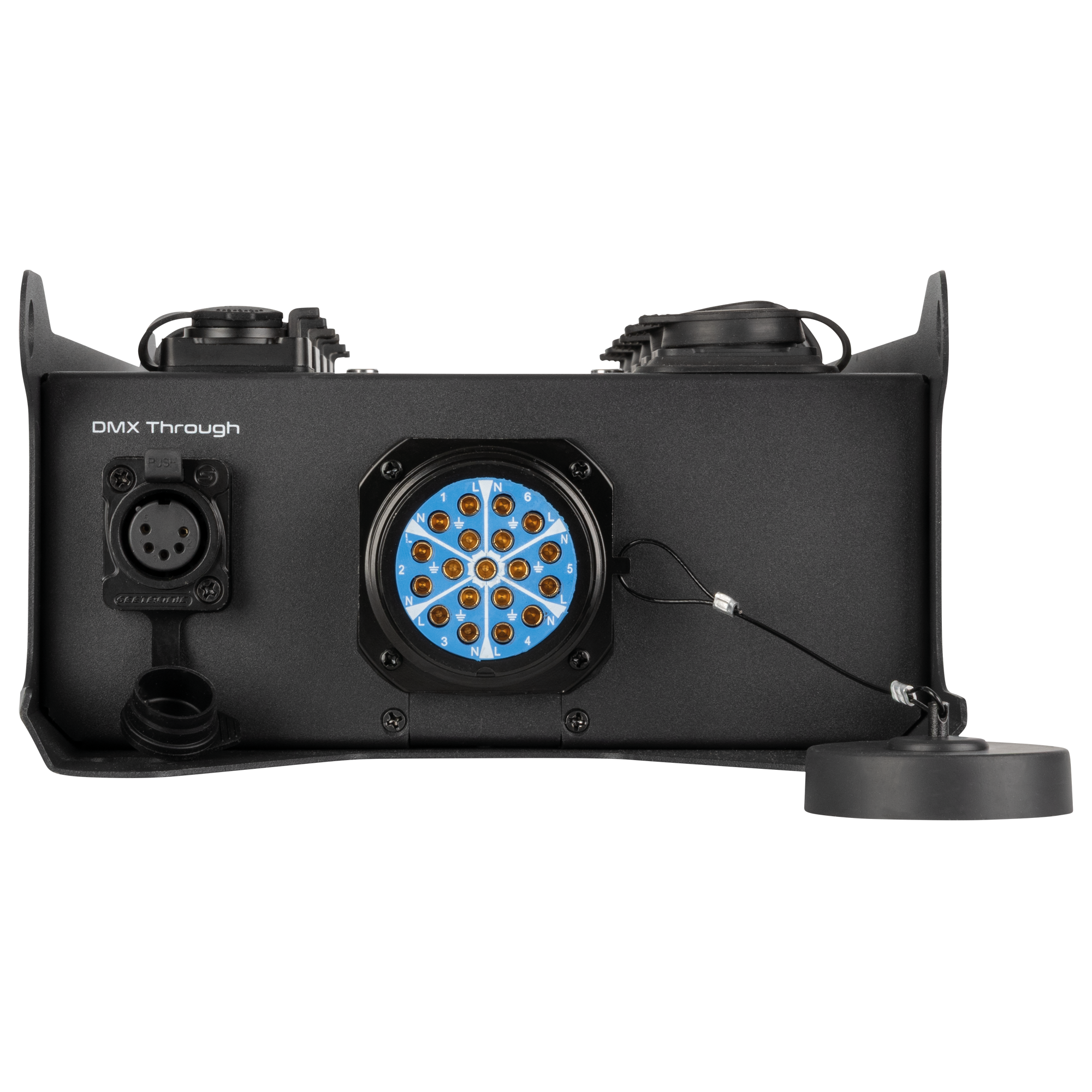 SHOWGEAR PowerCore 2s.6p - DMX Breakout da ingresso/uscita Multipin S19 a 6x Power Pro True + 5p DMX splitter