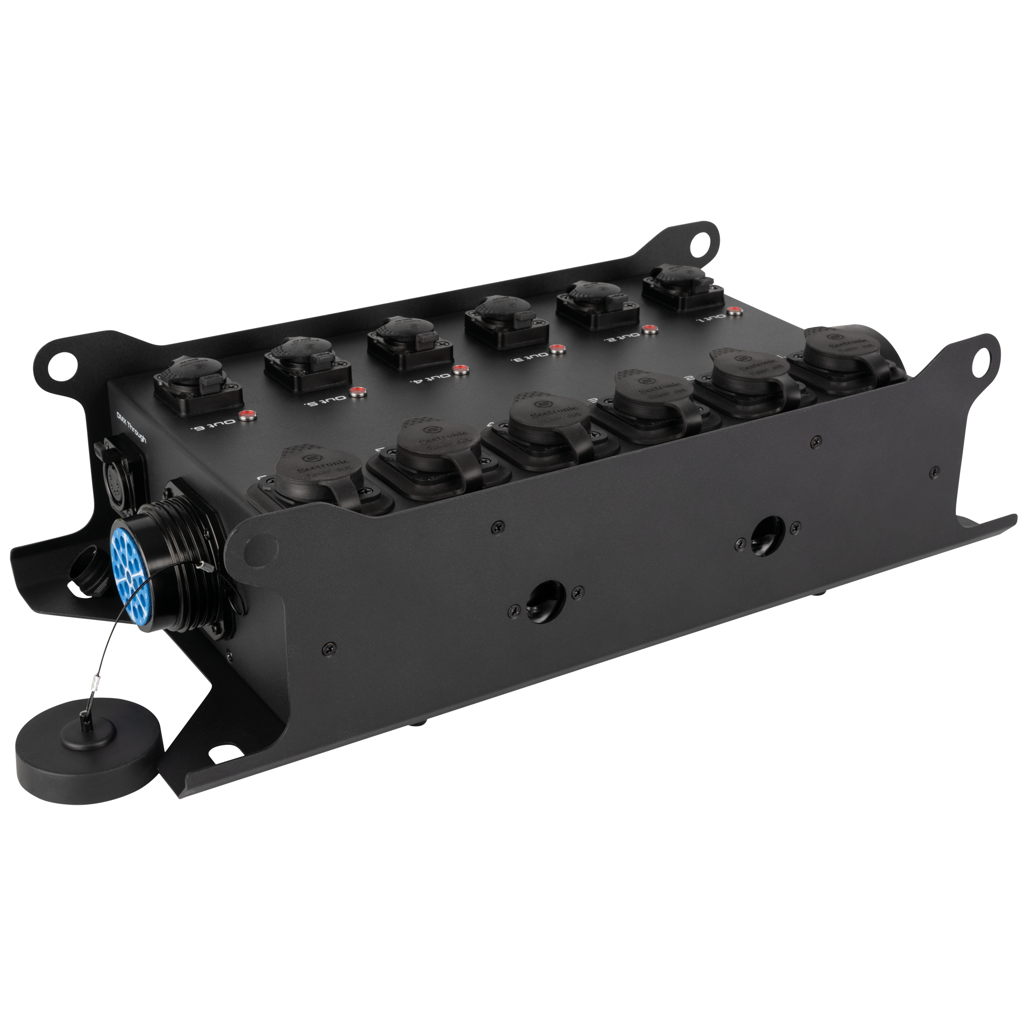 SHOWGEAR PowerCore 2s.6p - DMX Breakout da ingresso/uscita Multipin S19 a 6x Power Pro True + 5p DMX splitter