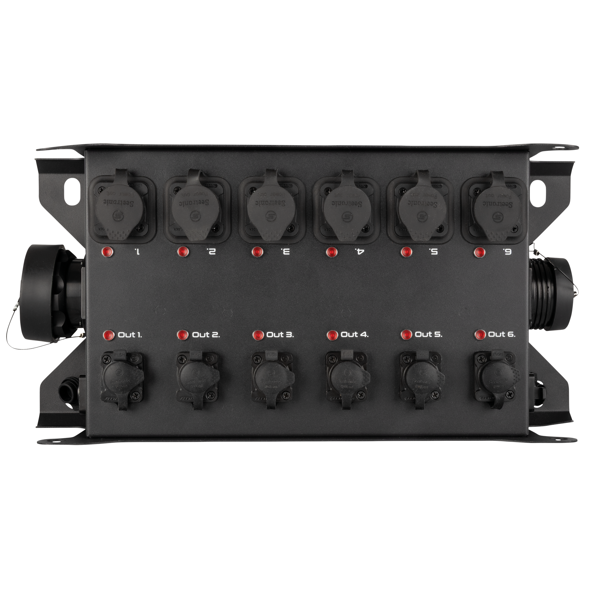 SHOWGEAR PowerCore 2s.6p - DMX Breakout da ingresso/uscita Multipin S19 a 6x Power Pro True + 5p DMX splitter
