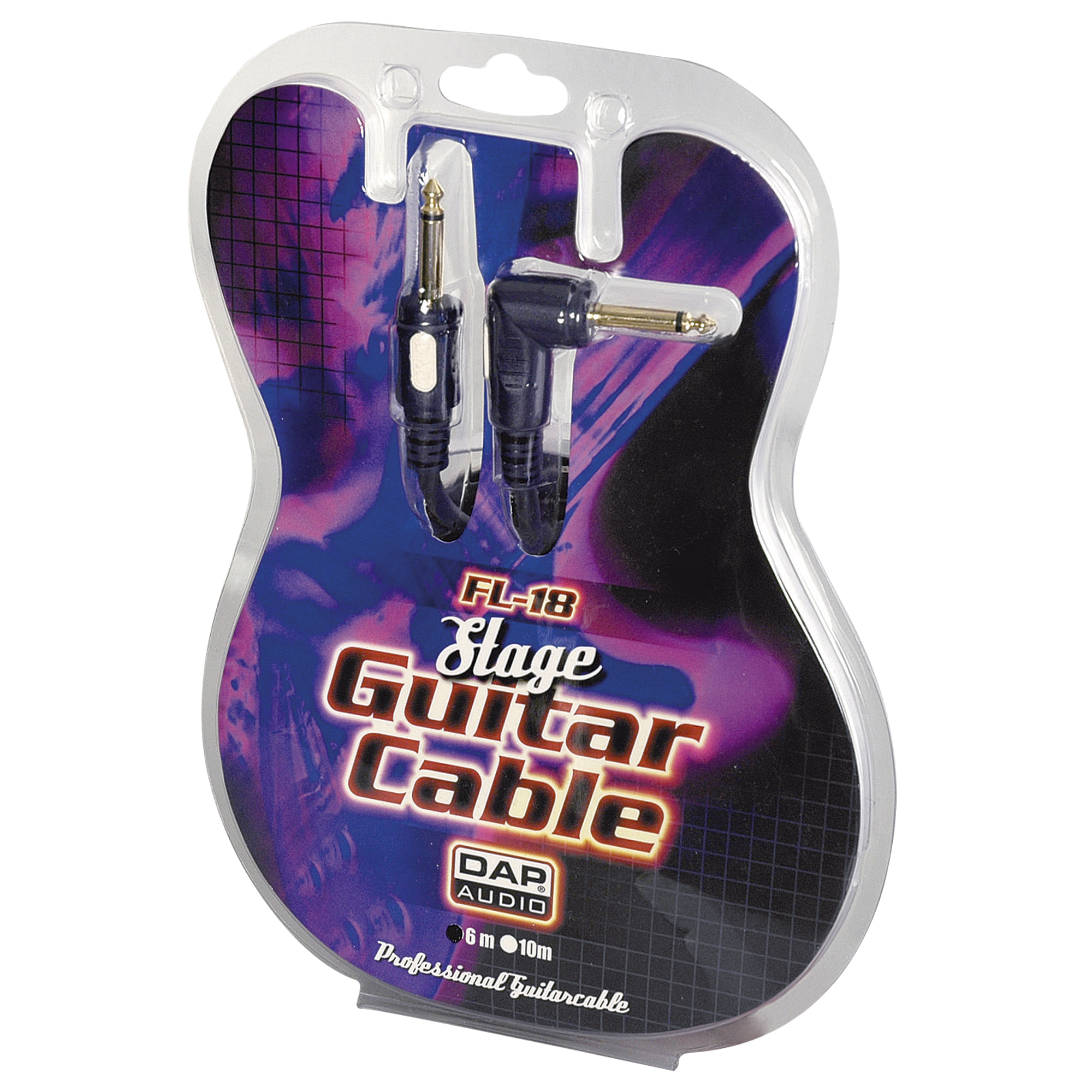 Dap FL18 - Stage Guitar Cable straight Ø 6 mm to 90° 6 m 6 m