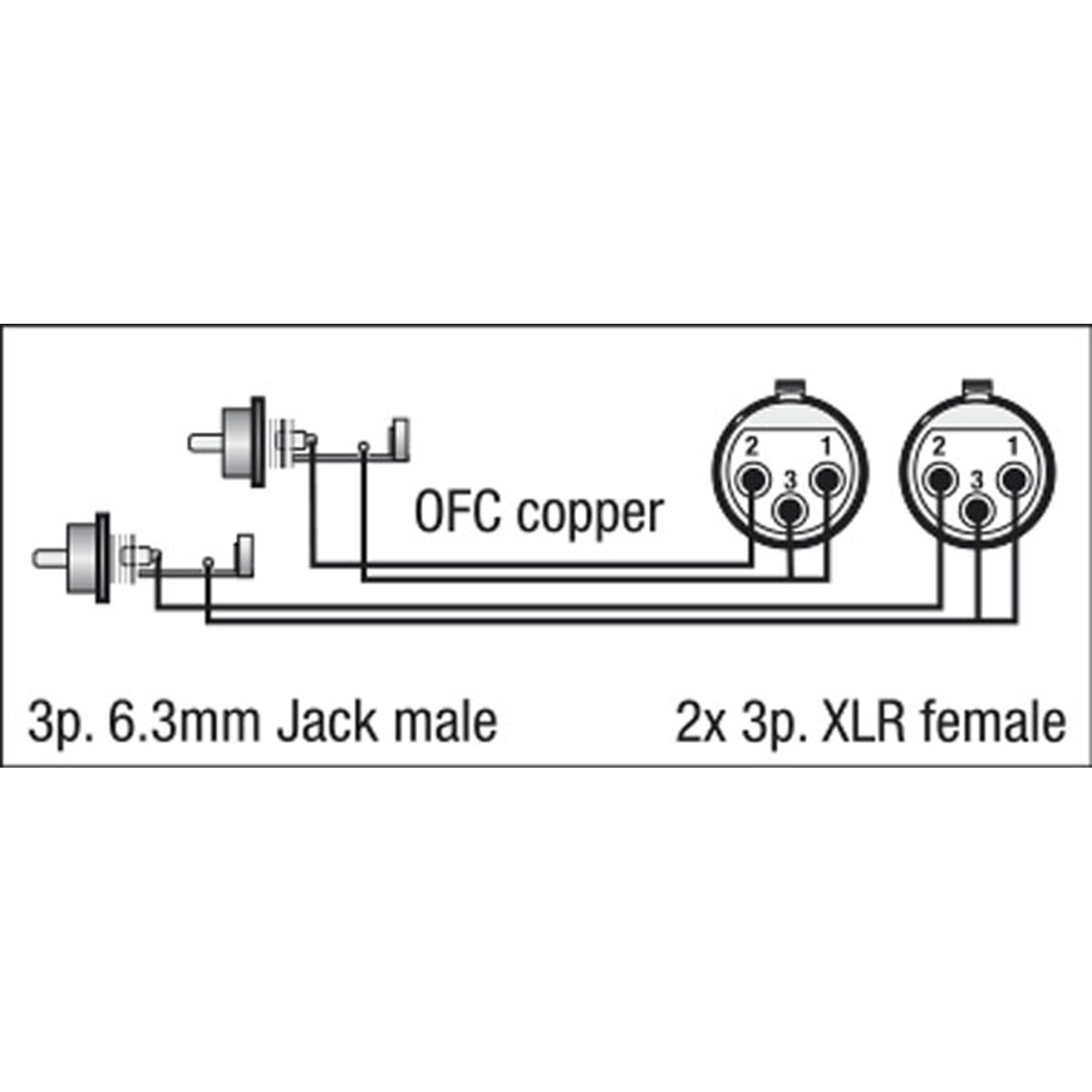 Dap FL25 - 2 RCA male L/R to 2 XLR/F 3P 1.5 m 1,5 m