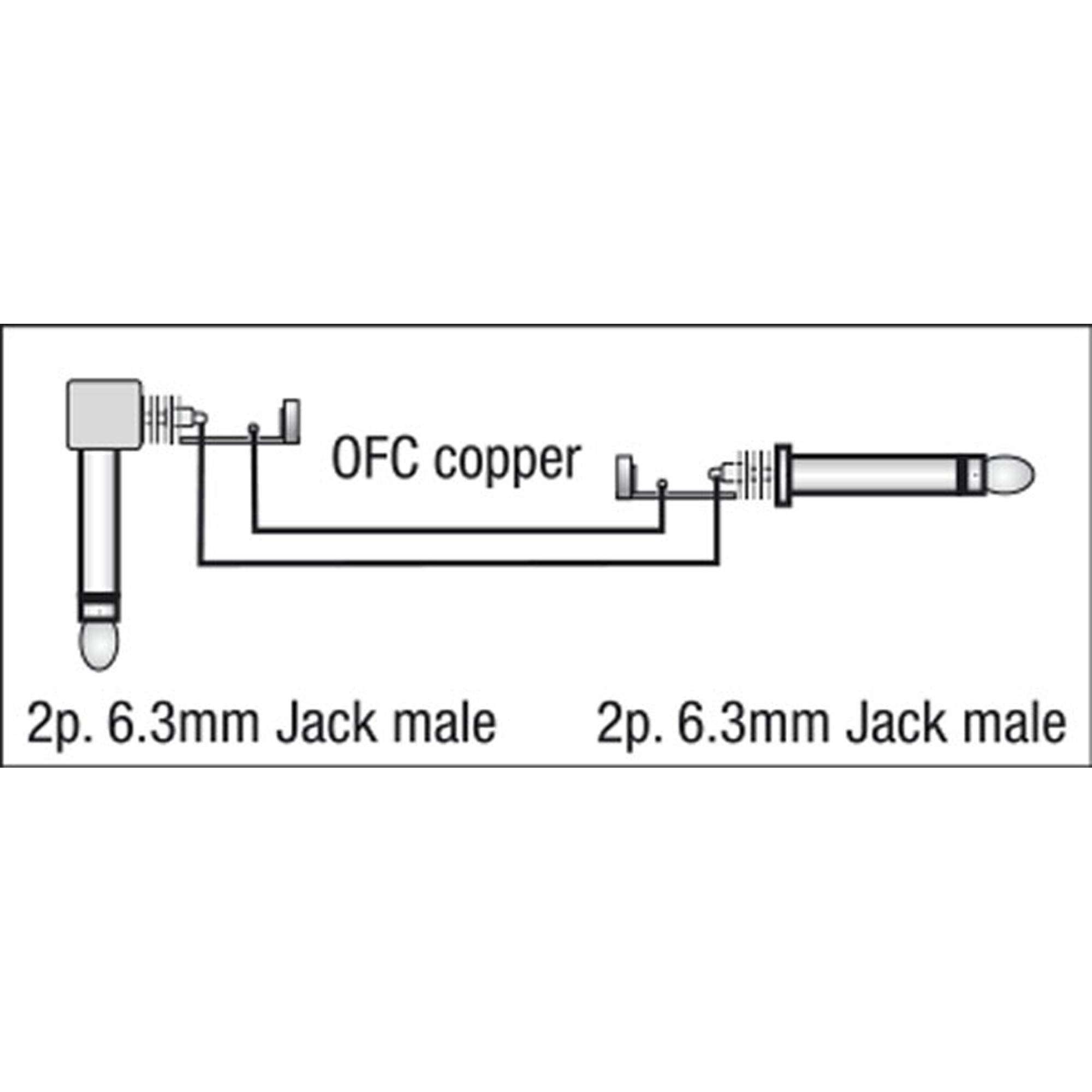 Dap FL29 - unbal. Jack mono to Jack mono 90° 1.5 m 1,5 m