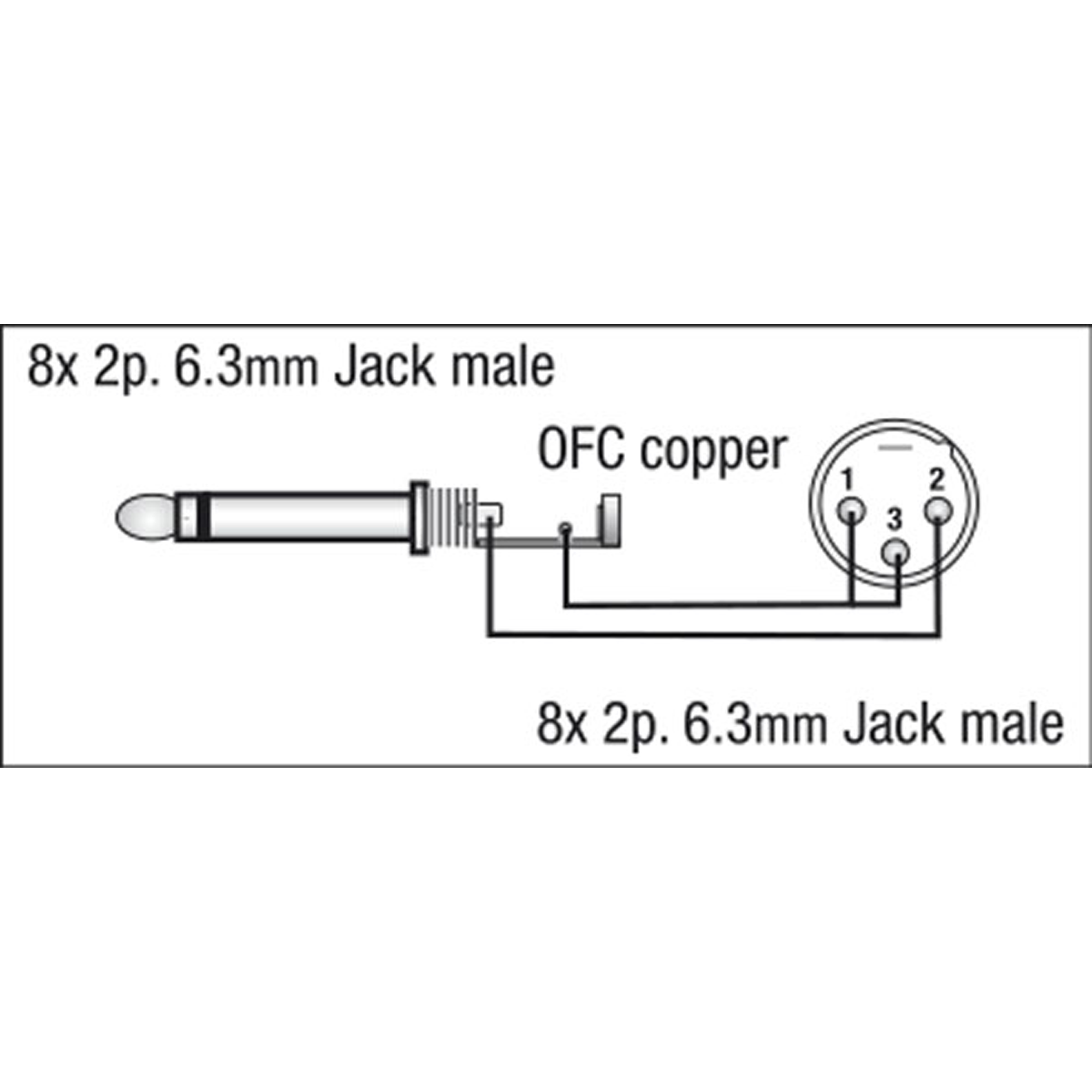 Dap FL63 - 8 Jack mono to 8 Jack mono 3 m 3 m