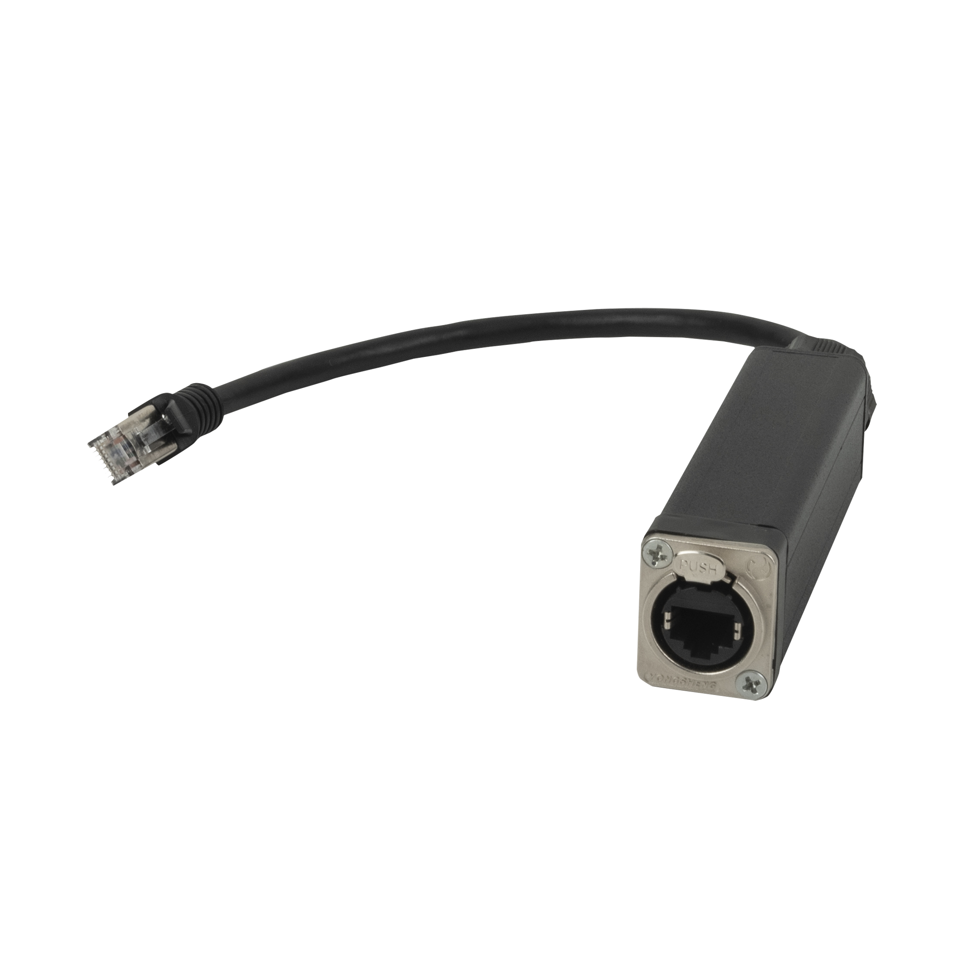 SHOWGEAR RJ45 to ProCAT adapter Shielded CAT cable with lockable RJ45 connector Cavo CAT schermato con connettore RJ45 bloccabile