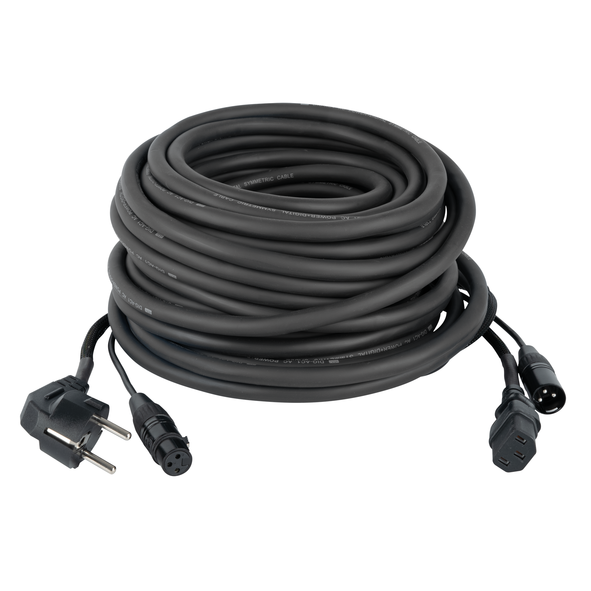 DAP FP08 - Schuko/XLR F - IEC/XLR M - Audio / Power 10 m, Black 10 m - nero