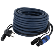 DAP FP10 - Schuko/XLR F - powerCON/XLR M - Audio / Power 15 m 15 m - blu
