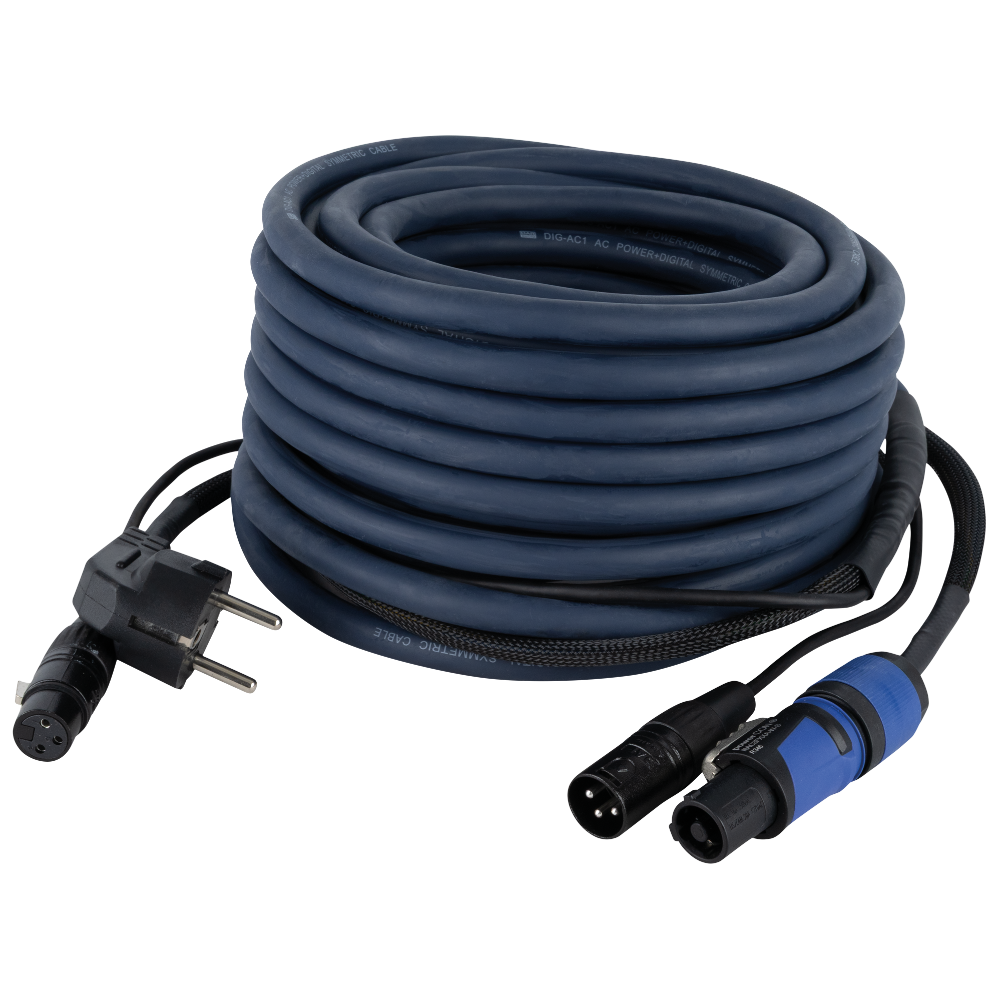 DAP FP10 - Schuko/XLR F - powerCON/XLR M - Audio / Power 15 m 15 m - blu