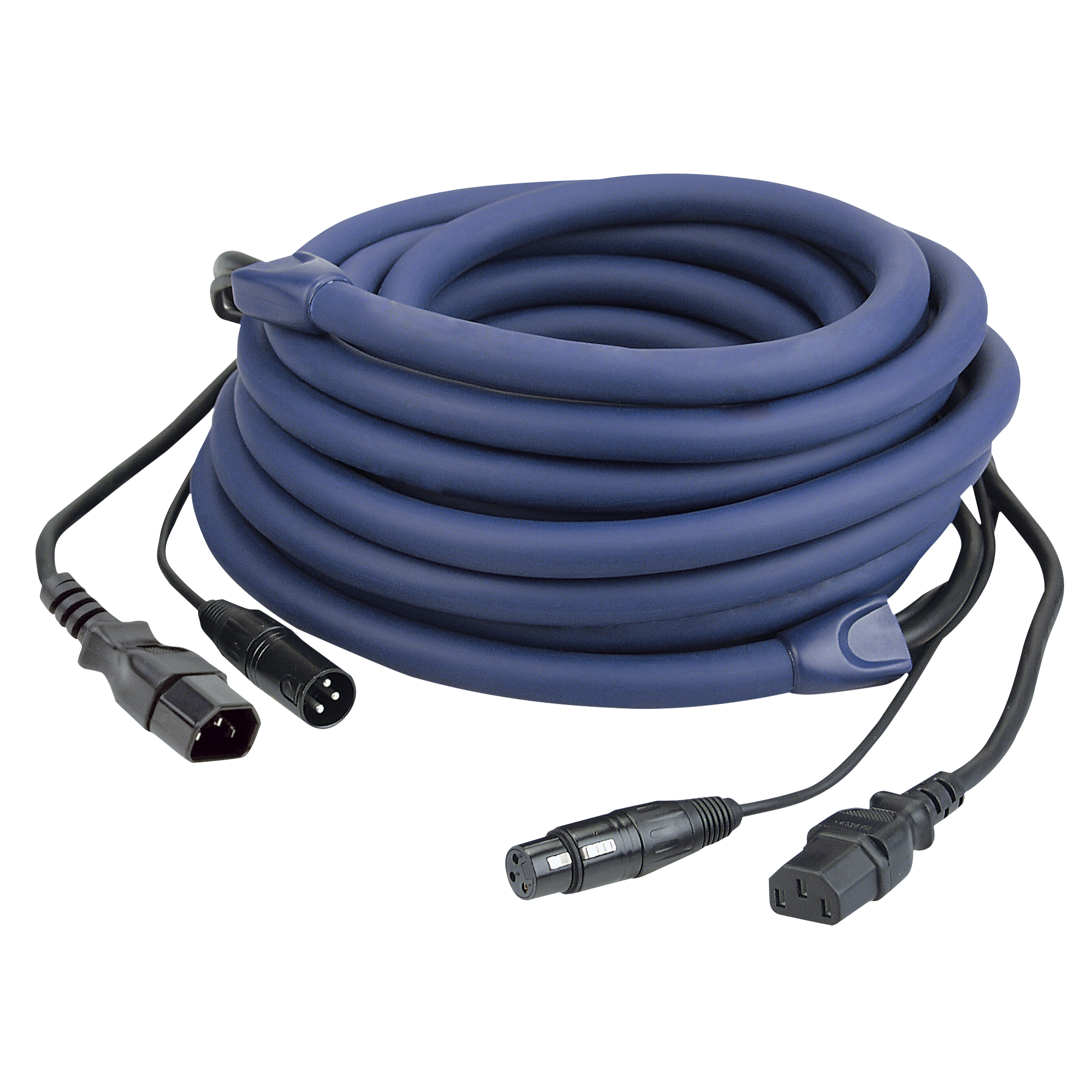 DAP FP12 - IEC/XLR M - IEC/XLR F - DMX / Power 10 m, Blue 10 m - blu