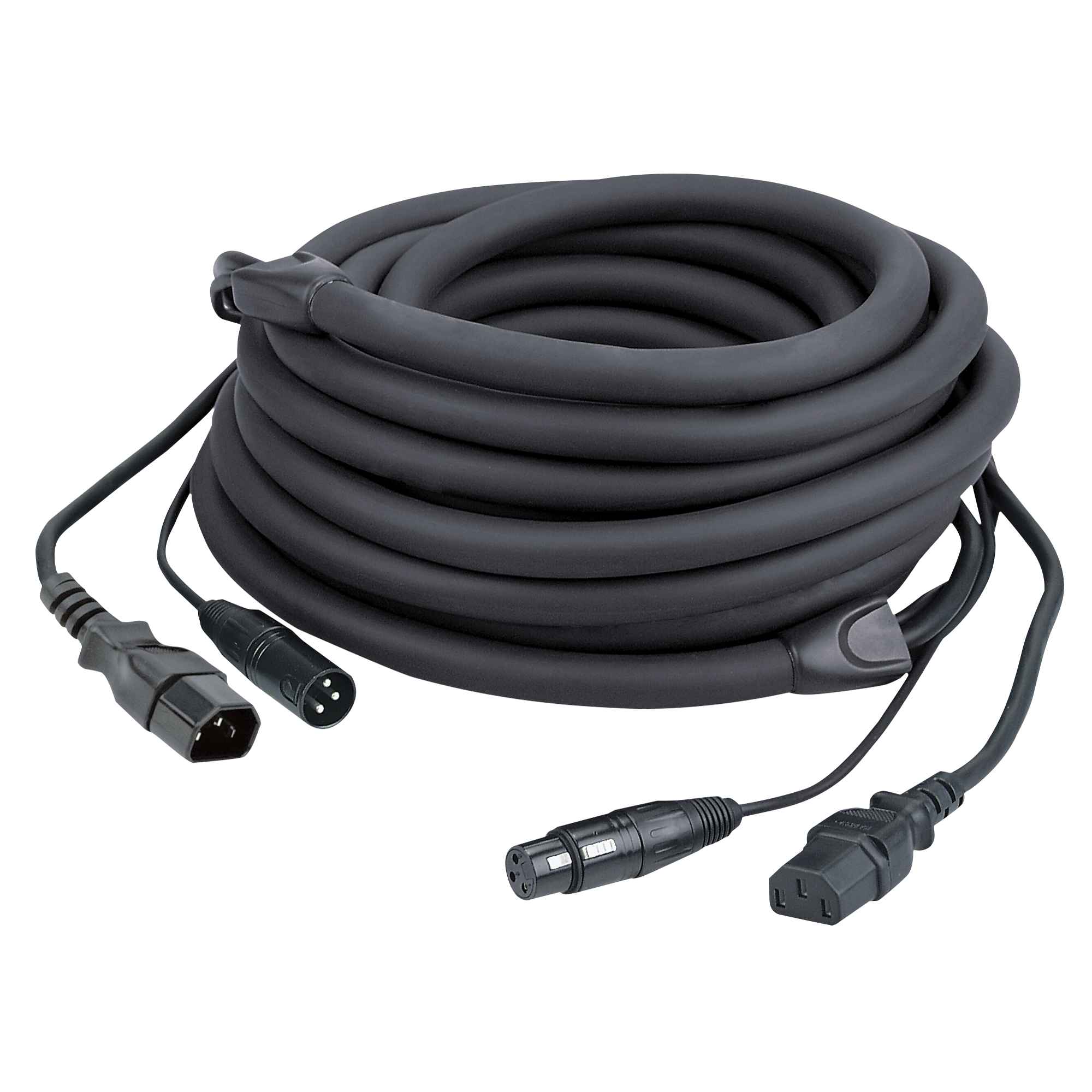 DAP FP12 - IEC/XLR M - IEC/XLR F - DMX / Power 3 m, Black 3 m - nero