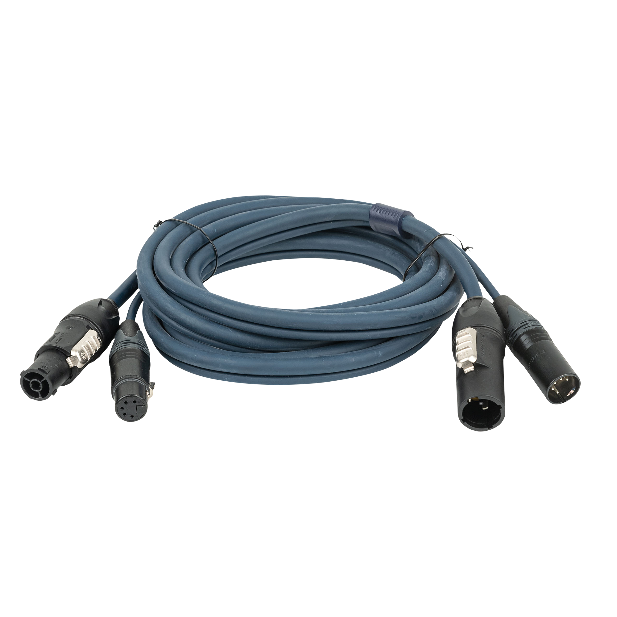 DAP FP-14 Hybrid Cable - powerCON TRUE1 & 5-pin XLR - DMX / Power 15 m 15 m - blu