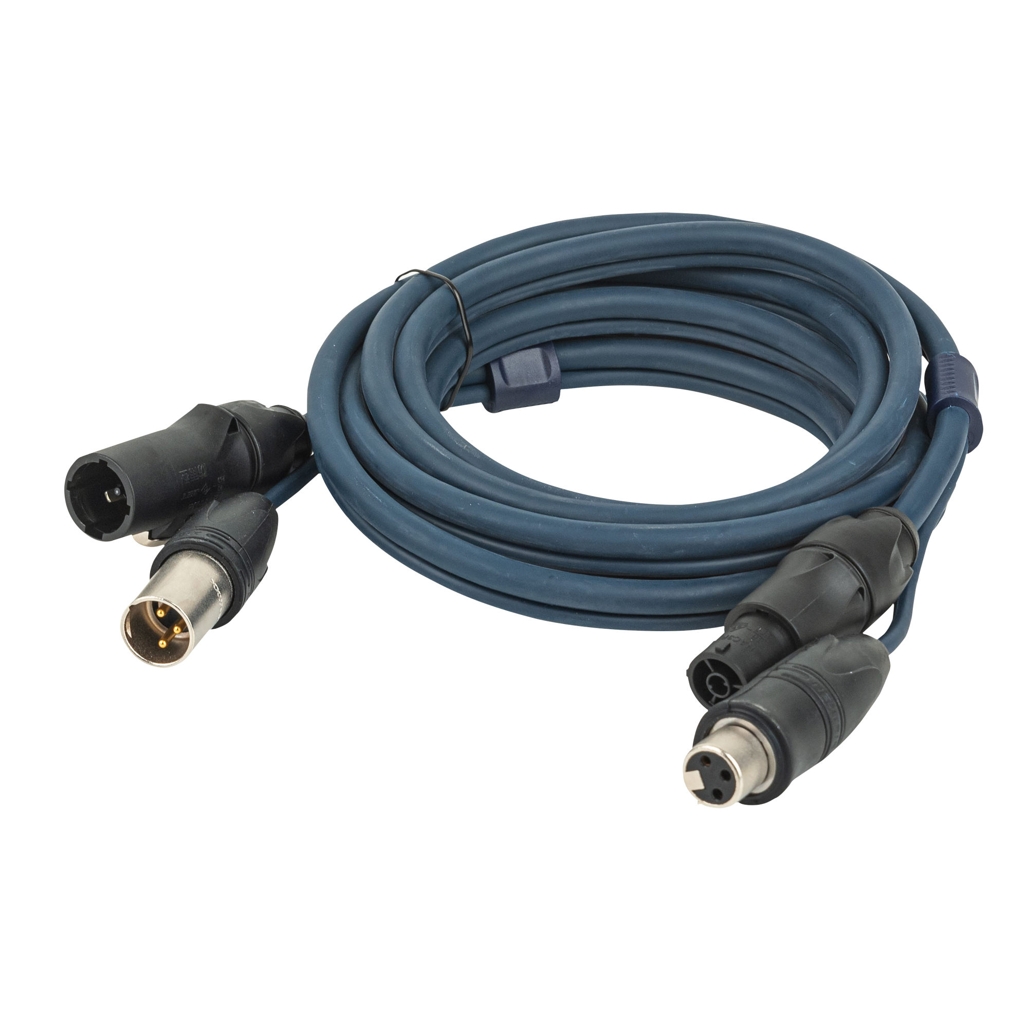 DAP FP-15 Hybrid Cable - powerCON TRUE1 & 3-pin XLR IP - DMX / Power 15 m 15 m - blu