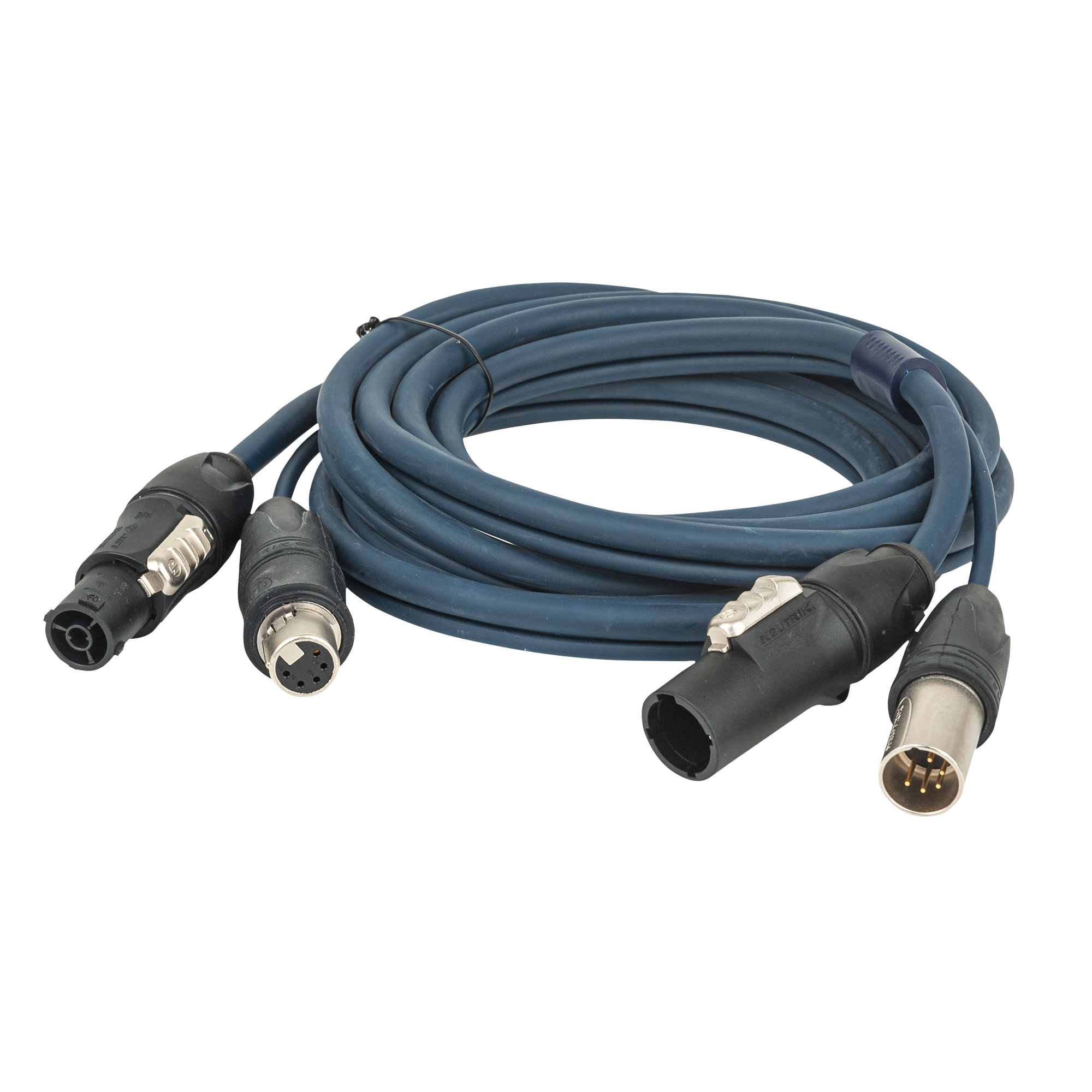DAP FP-16 Hybrid Cable - powerCON TRUE1 & 5-pin XLR IP - DMX / Power 15 m 15 m - blu