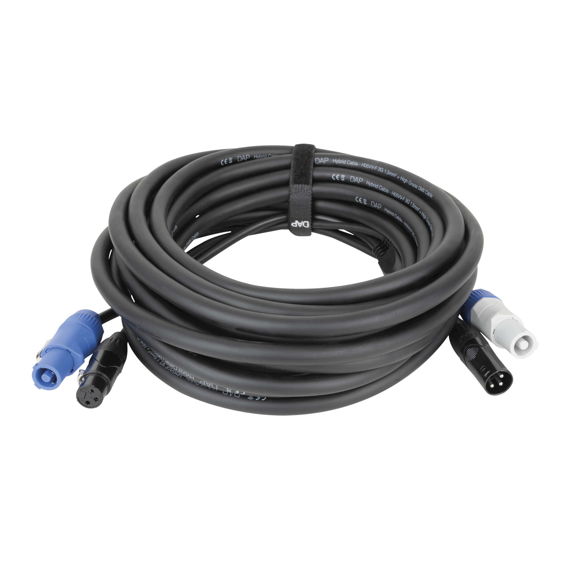 DAP FP20 Hybrid Cable - Power Pro & 3-pin XLR - DMX / Power 15 m 15 m - nero