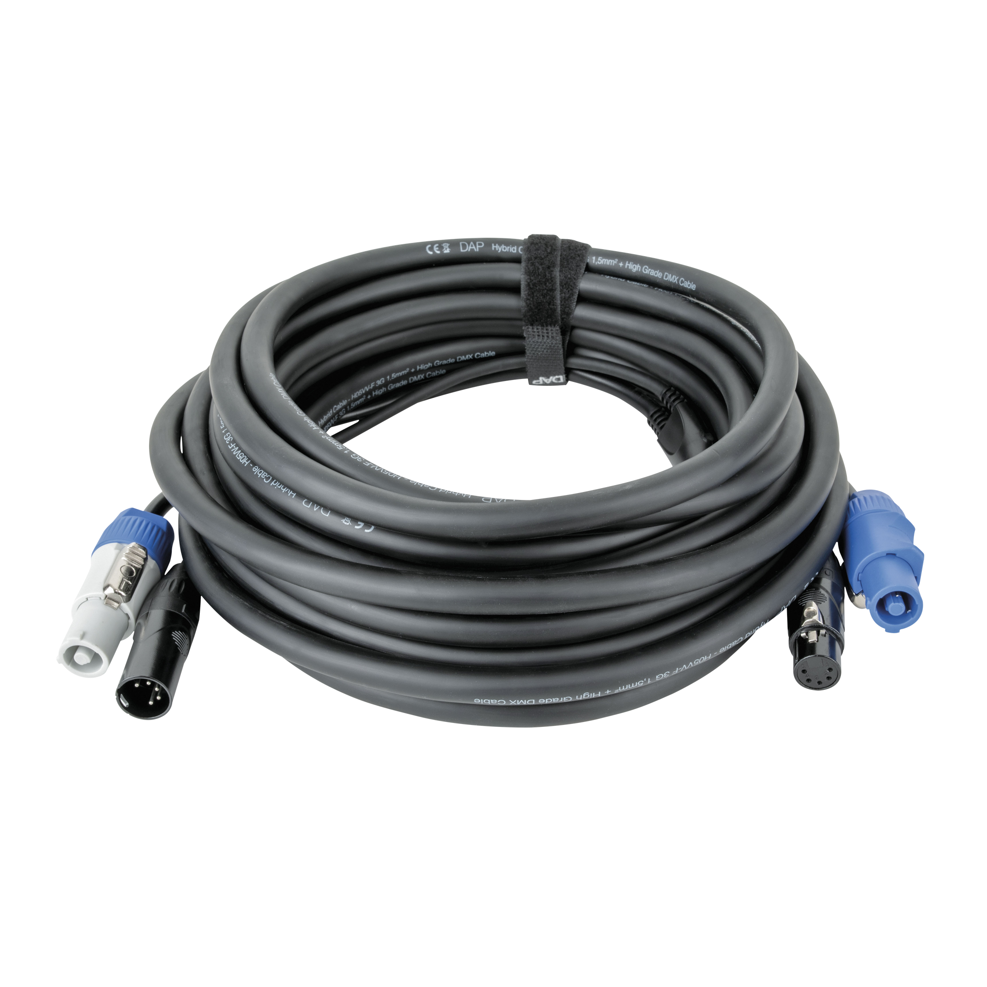 DAP FP21 Hybrid Cable - Power Pro & 5-pin XLR - DMX / Power 15 m 15 m - nero