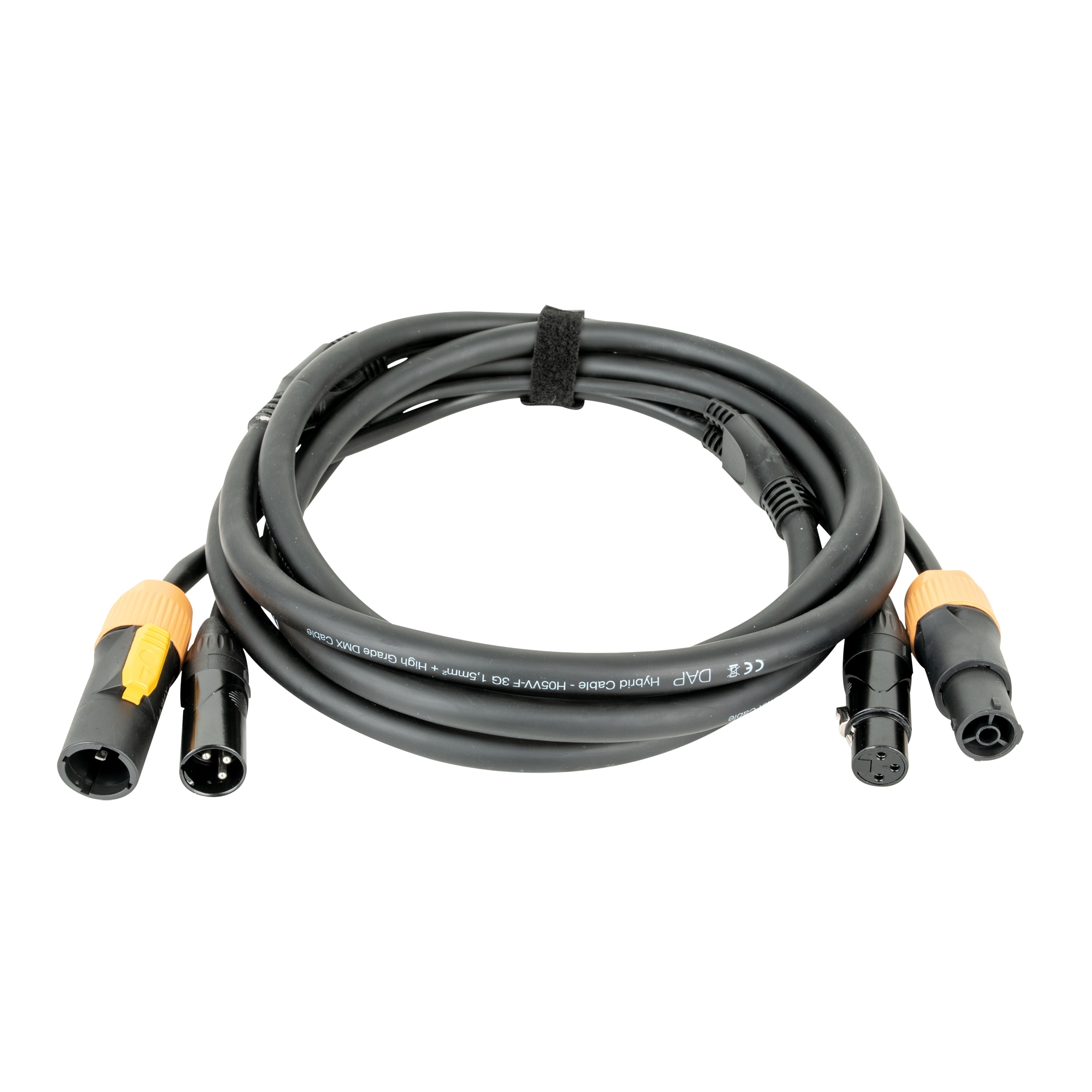 DAP FP22 Hybrid Cable - Power Pro True & 3-pin XLR - DMX / Power 3 m 3 m - nero
